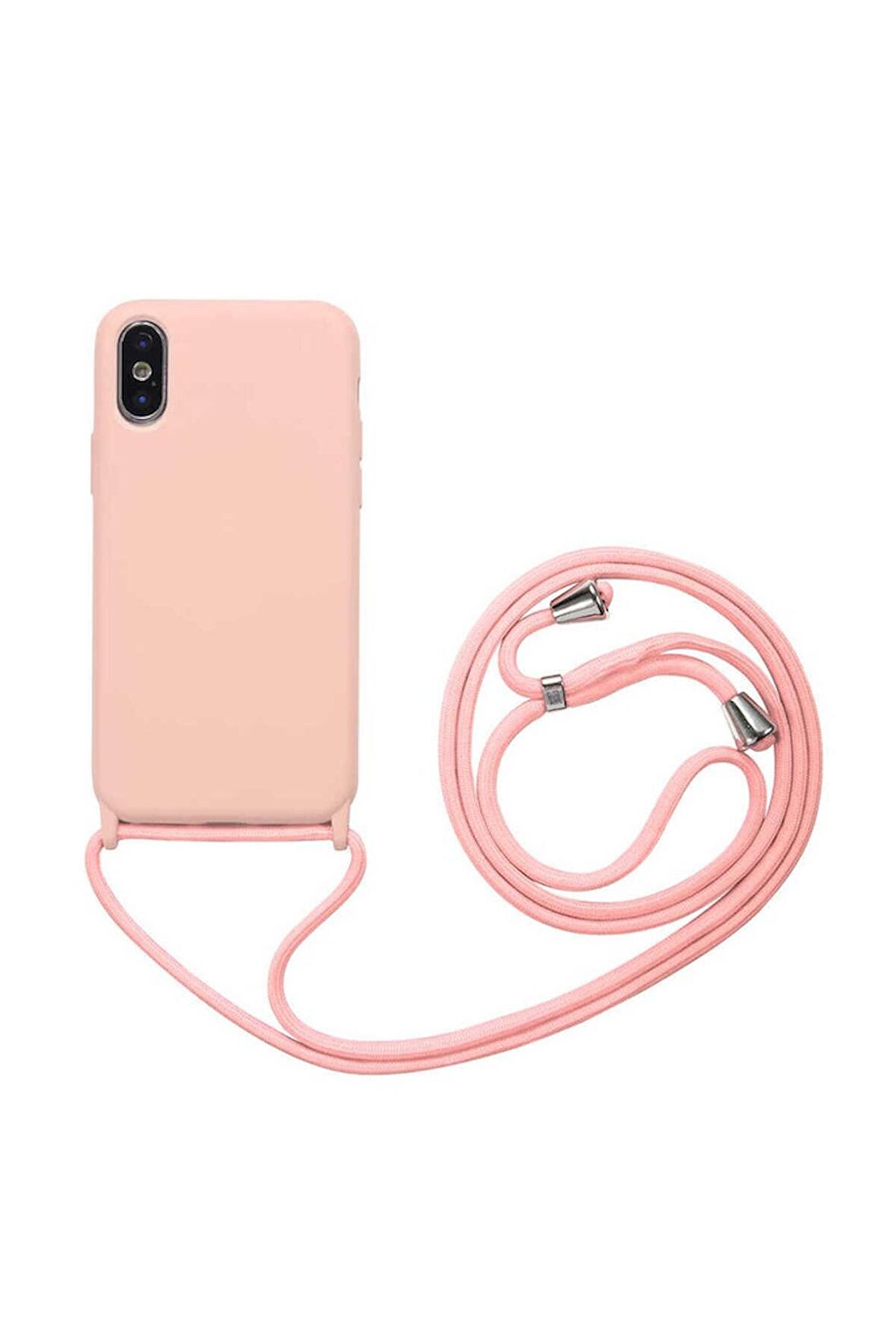Apple iPhone X Uyumlu Kılıf Ropi Kapak Pembe Açık