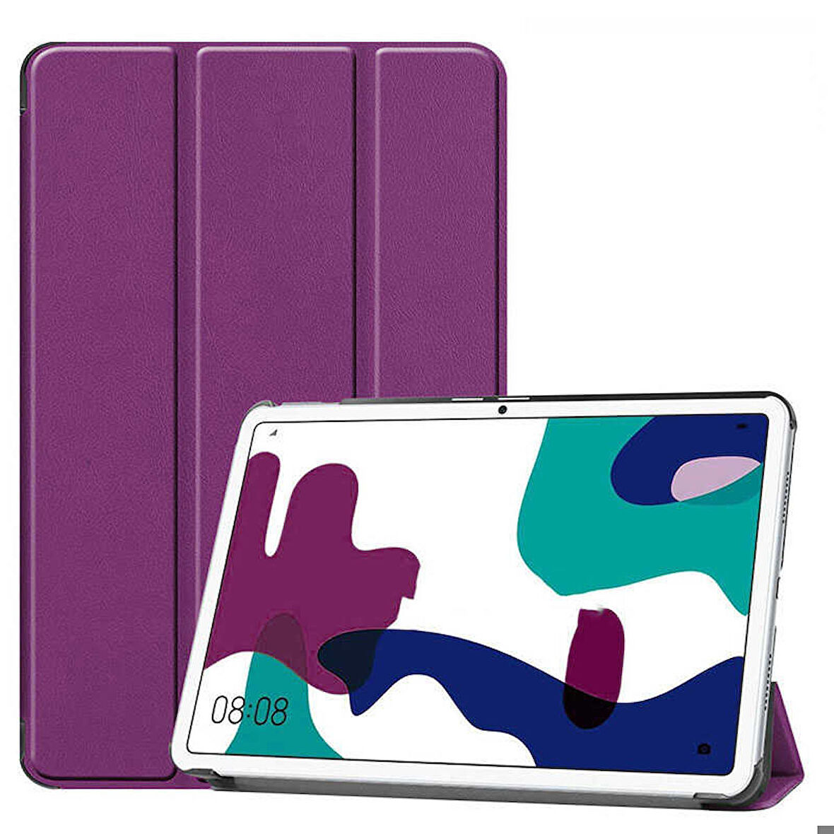 Huawei MatePad 10.4 Uyumlu Tablet Kılıfı Smart Cover Standlı Akıllı Kılıf Mor