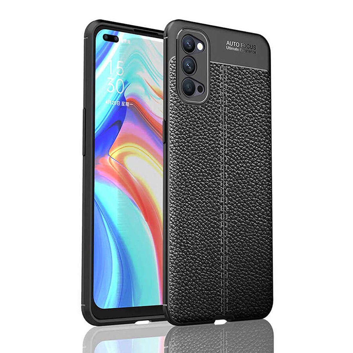 Oppo Reno 4 Uyumlu Kılıf Niss Silikon Kapak Siyah