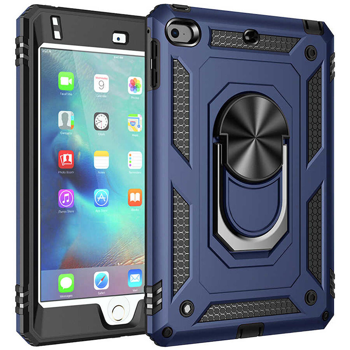 Apple iPad Mini 5 Uyumlu Tablet Kılıfı Vega Zırhlı Standlı Kılıf Mavi