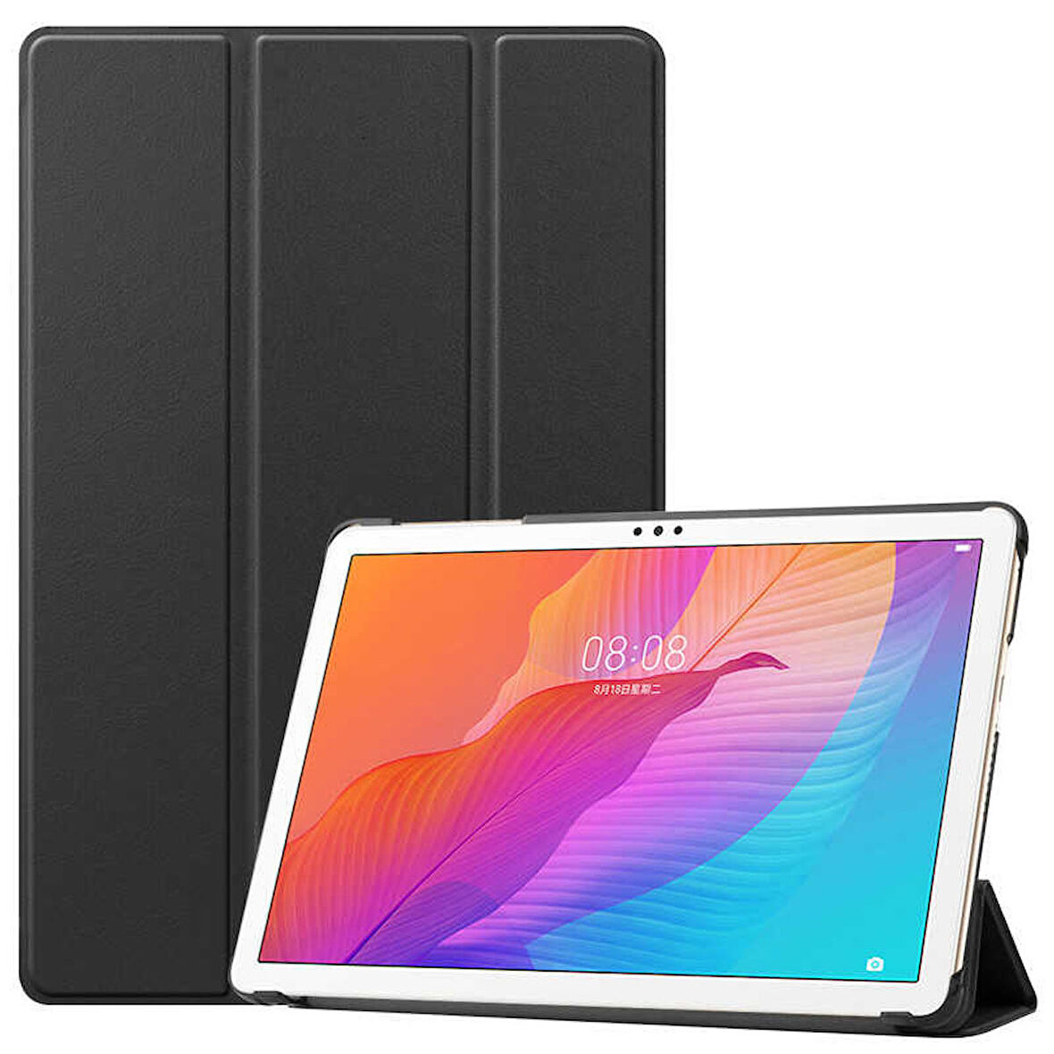 Huawei MatePad T10 Uyumlu Tablet Kılıfı Smart Cover Standlı Akıllı Kılıf Siyah