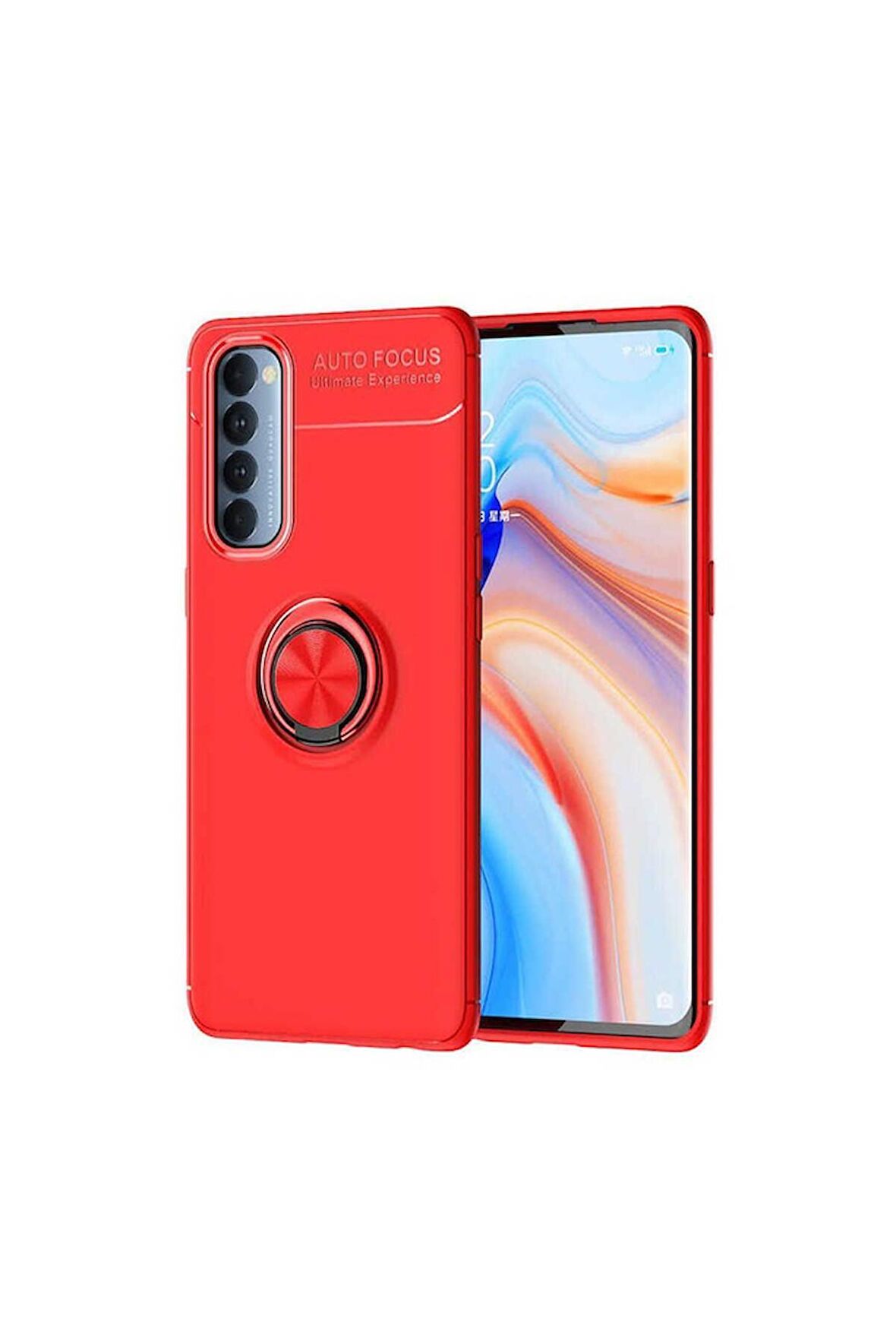 Oppo Reno 4 Pro 4G Uyumlu Kılıf Ravel Silikon Kapak Kırmızı