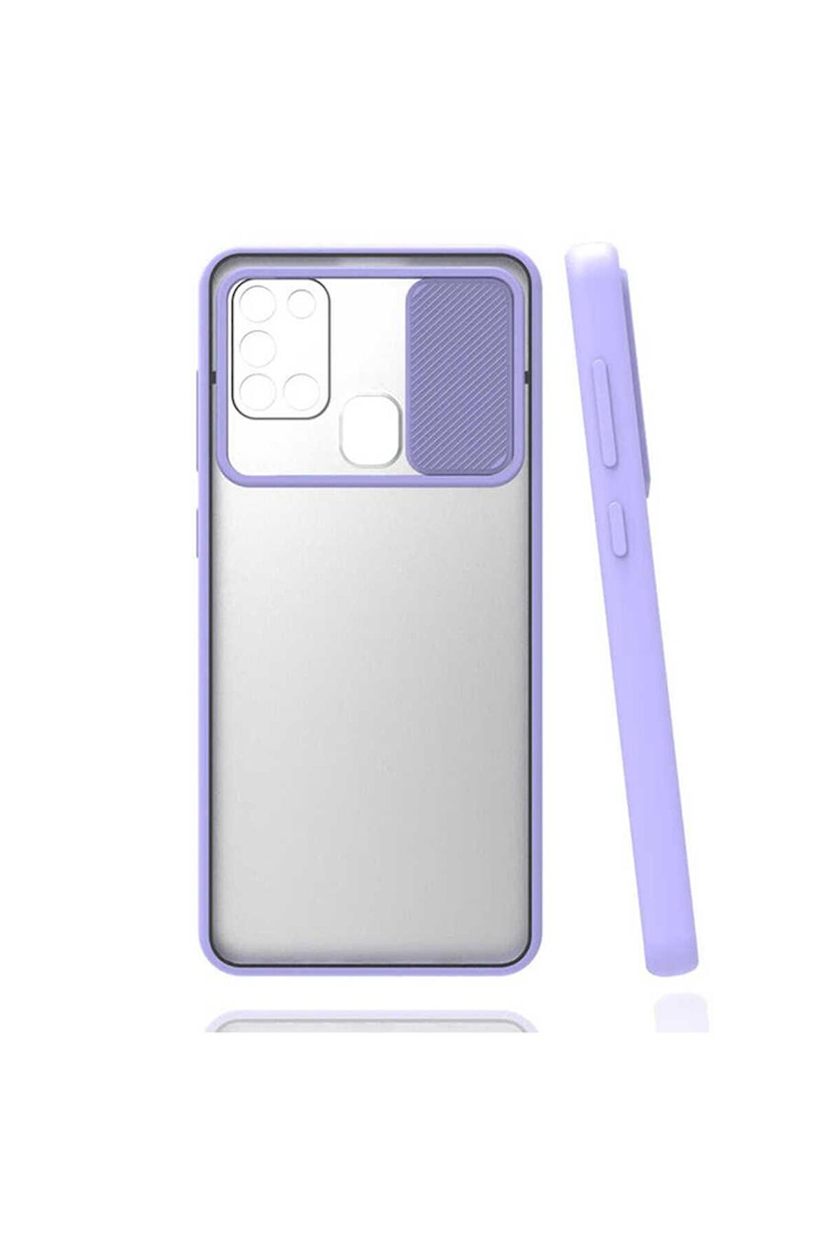 Samsung Galaxy A21S Uyumlu Kılıf Lensi Kapak Lila