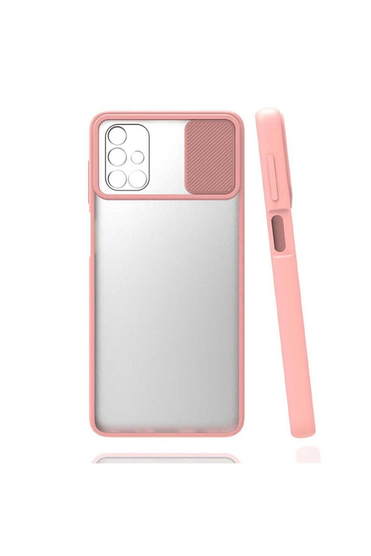 Samsung Galaxy M51 Uyumlu Kılıf Lensi Kapak Pembe Açık