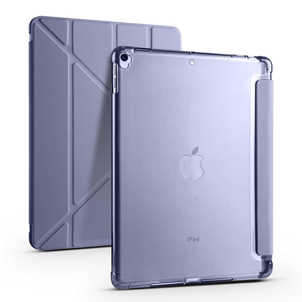 Apple iPad Pro 10.5 (7.Nesil) Uyumlu Tablet Kılıfı Tri Folding Kalem Bölmeli Kılıf Mor