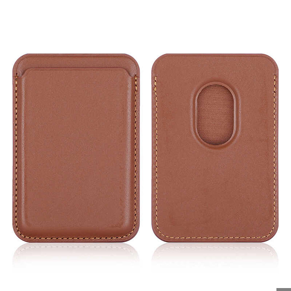 Apple iPhone 12 Uyumlu Cardsafe Kartlık Kahverengi