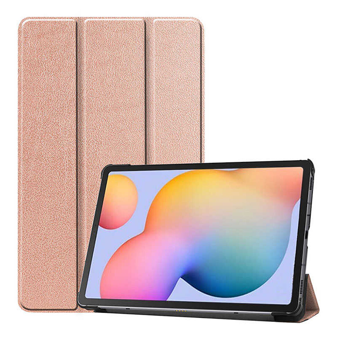 Lenovo M10 Plus TB-X606F Uyumlu Tablet Kılıfı Smart Cover Standlı Akıllı Kılıf Rose Gold