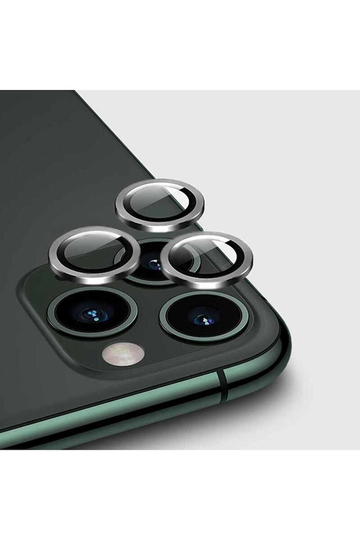 Apple iPhone 12 Pro Max Uyumlu CL-02 Kamera Lens Koruyucu Gümüş
