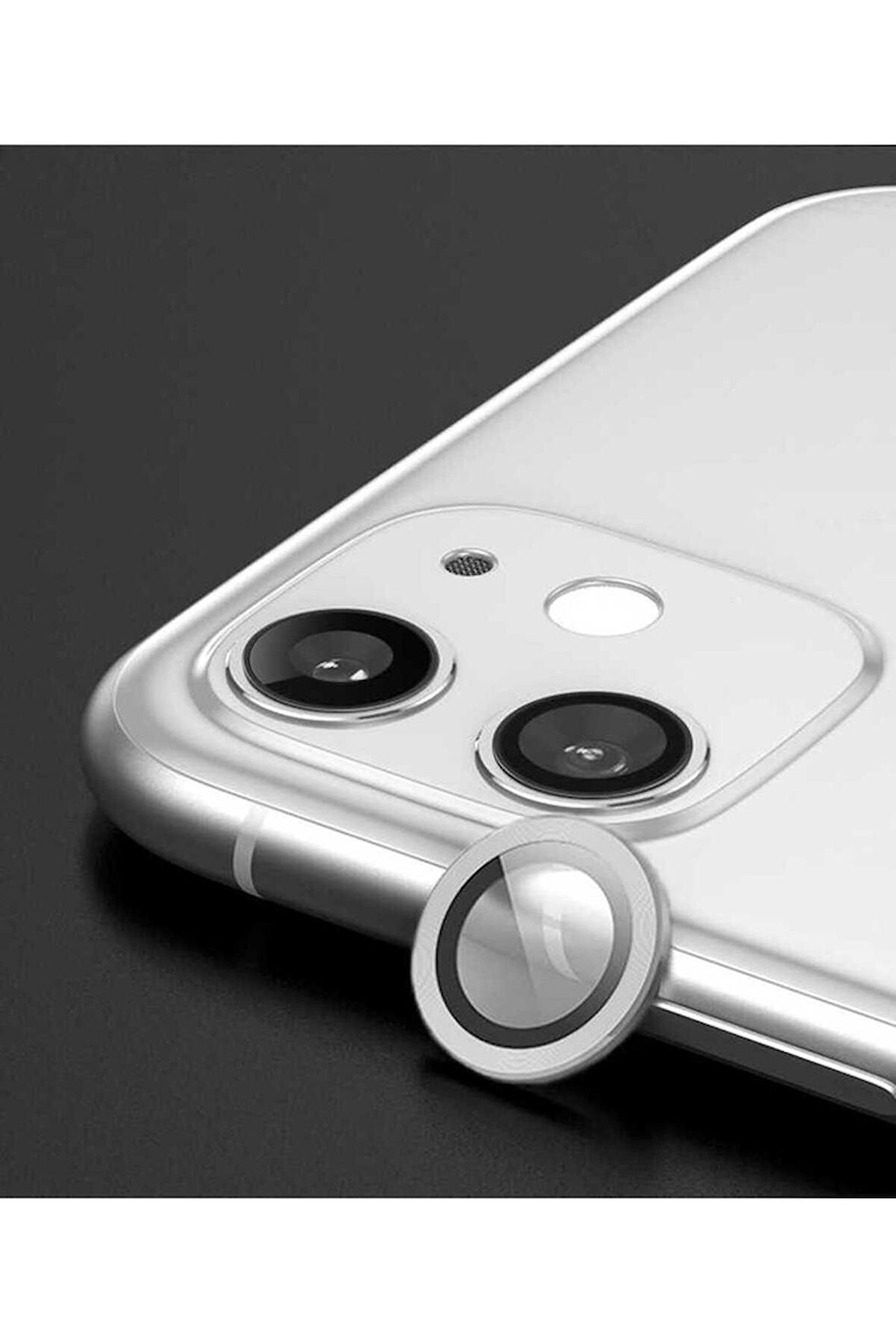 Apple iPhone 12 Mini Uyumlu CL-02 Kamera Lens Koruyucu Gümüş