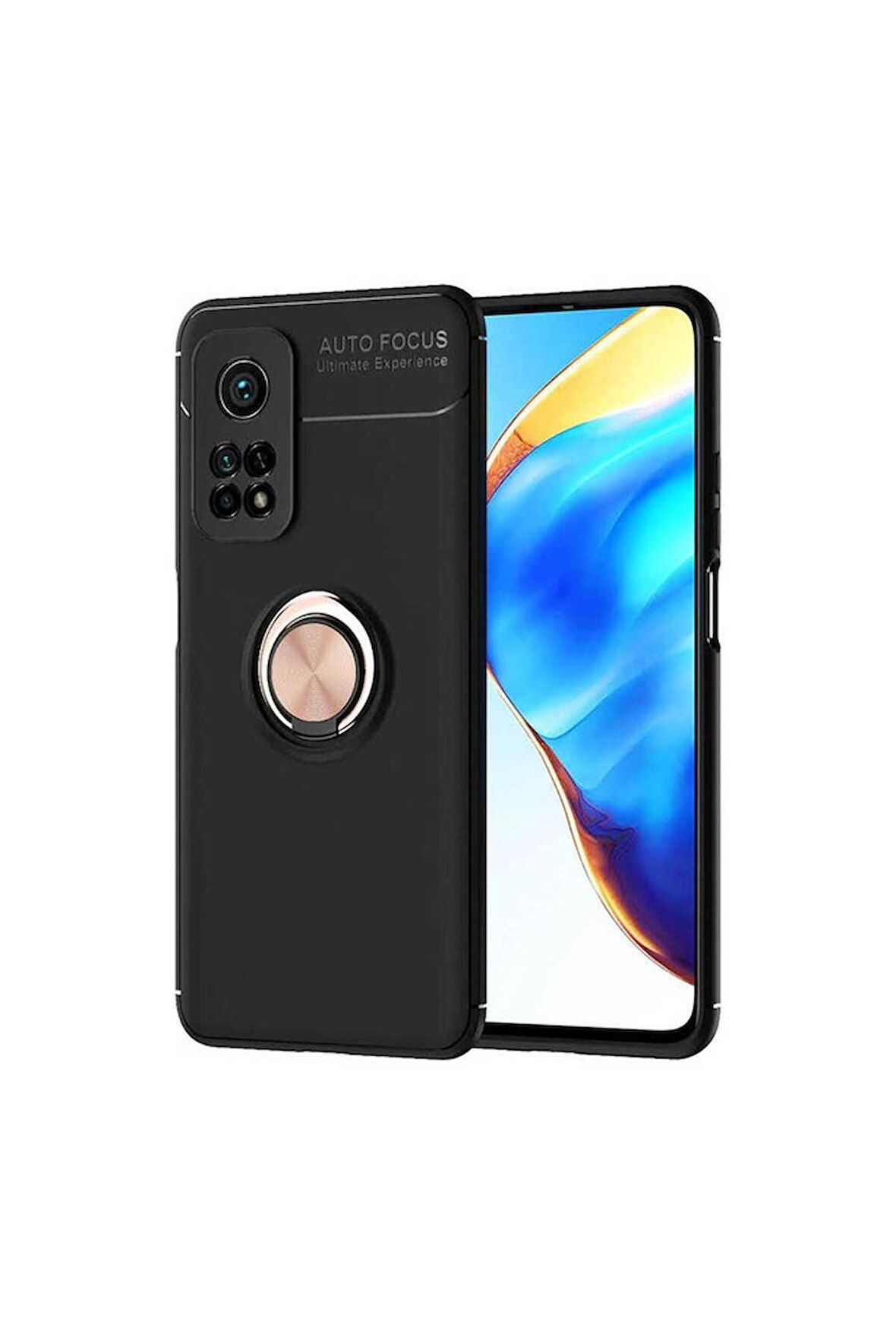 Xiaomi Mi 10T Pro 5G Uyumlu Kılıf Ravel Silikon Kapak Siyah-Rose Gold