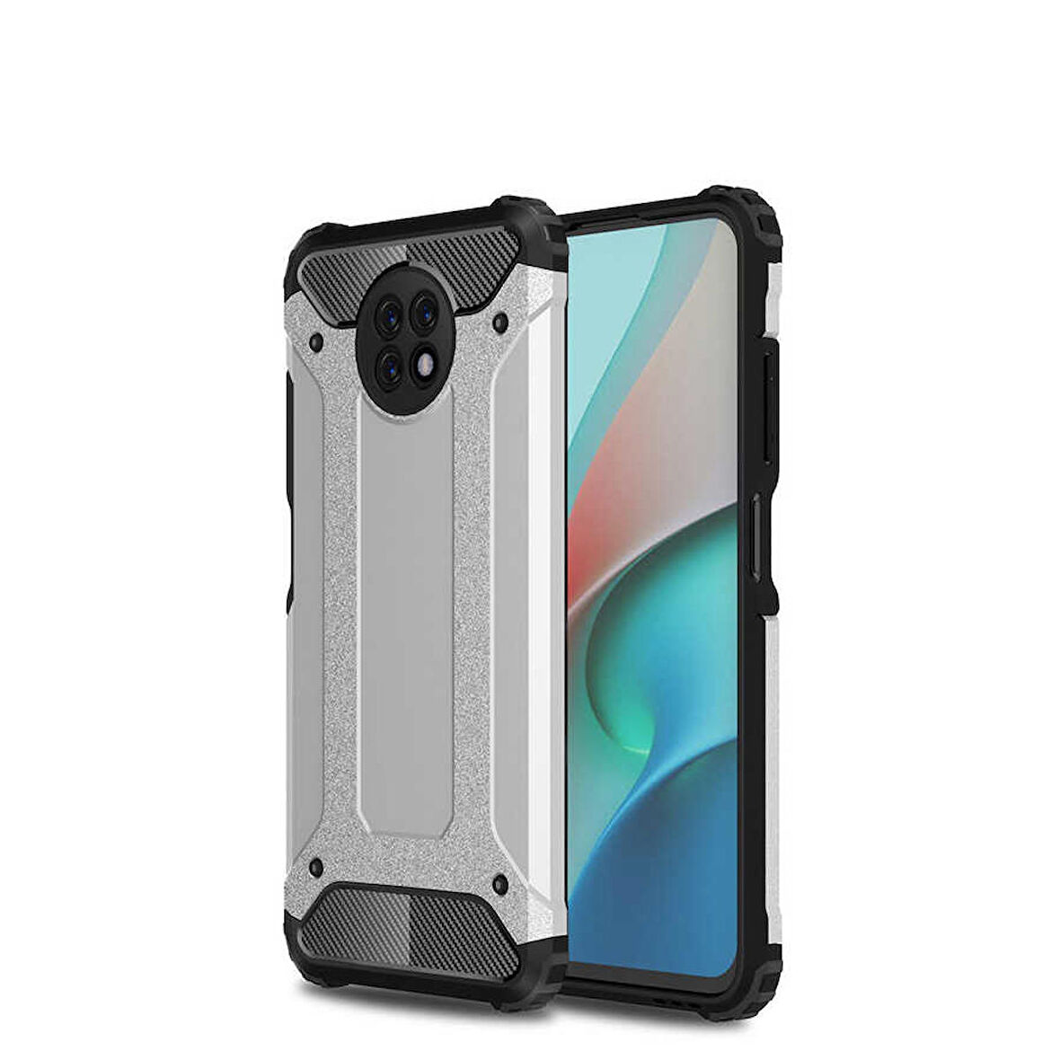 Xiaomi Redmi Note 9 5G Uyumlu Kılıf Crash Silikon Kapak Gri