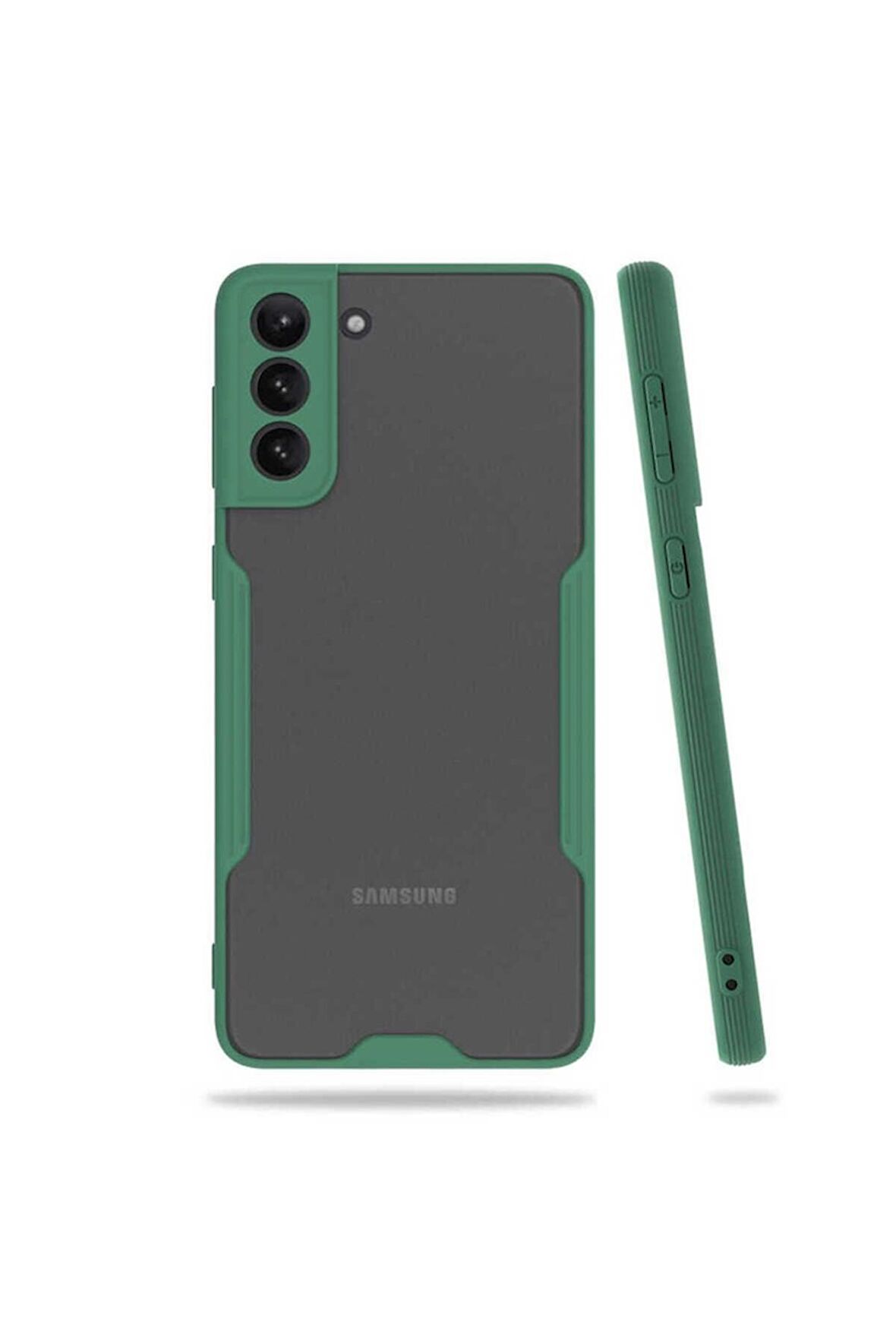 Samsung Galaxy S21 Plus Uyumlu Kılıf Parfe Kapak Koyu Yeşil
