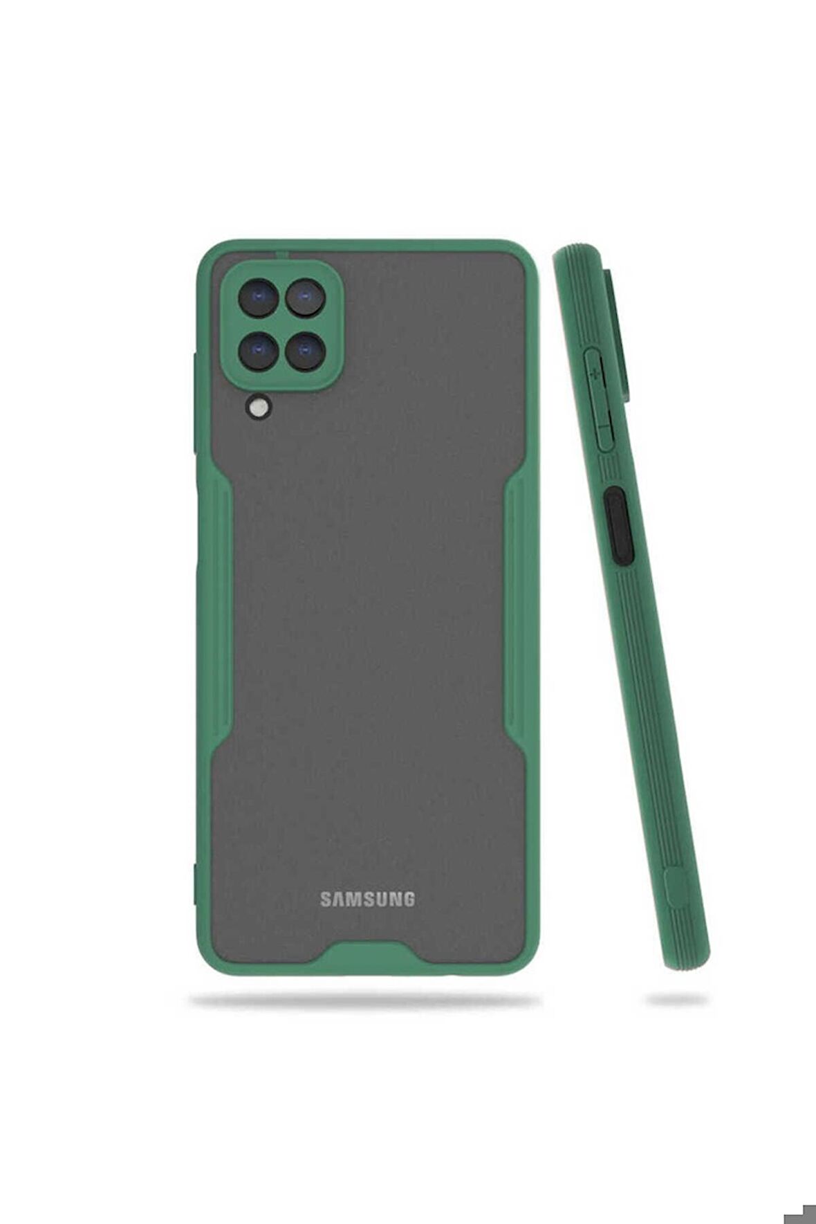 Samsung Galaxy M12 Uyumlu Kılıf Parfe Kapak Koyu Yeşil