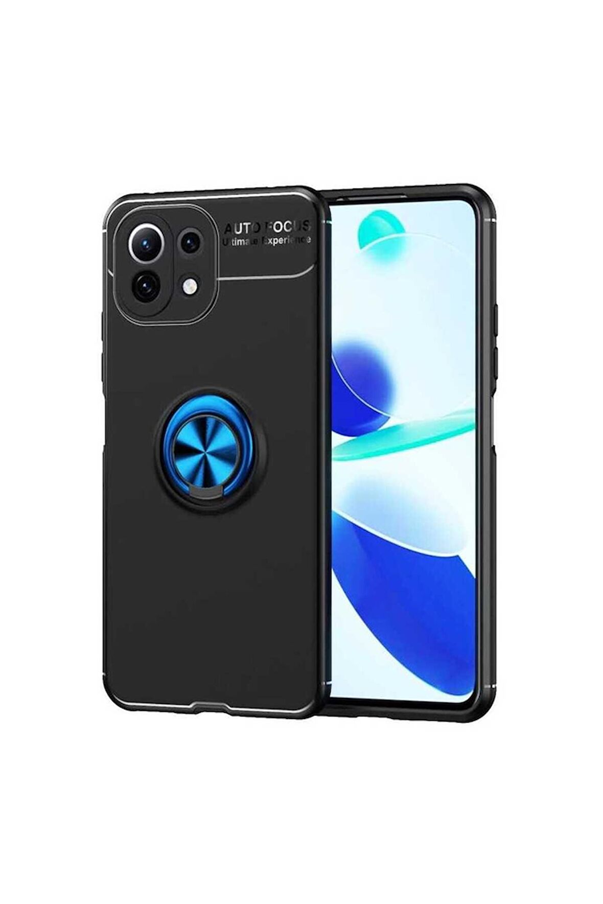 Xiaomi Mi 11 Lite Uyumlu Kılıf Ravel Silikon Kapak Siyah-Mavi