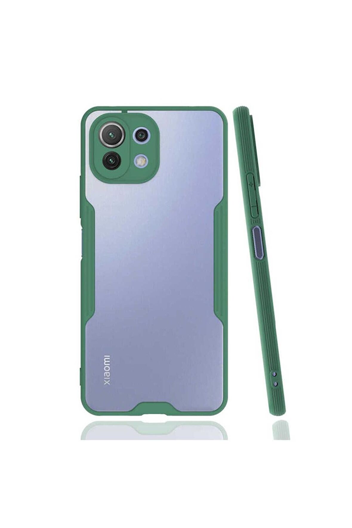 Xiaomi Mi 11 Lite Uyumlu Kılıf Parfe Kapak Koyu Yeşil