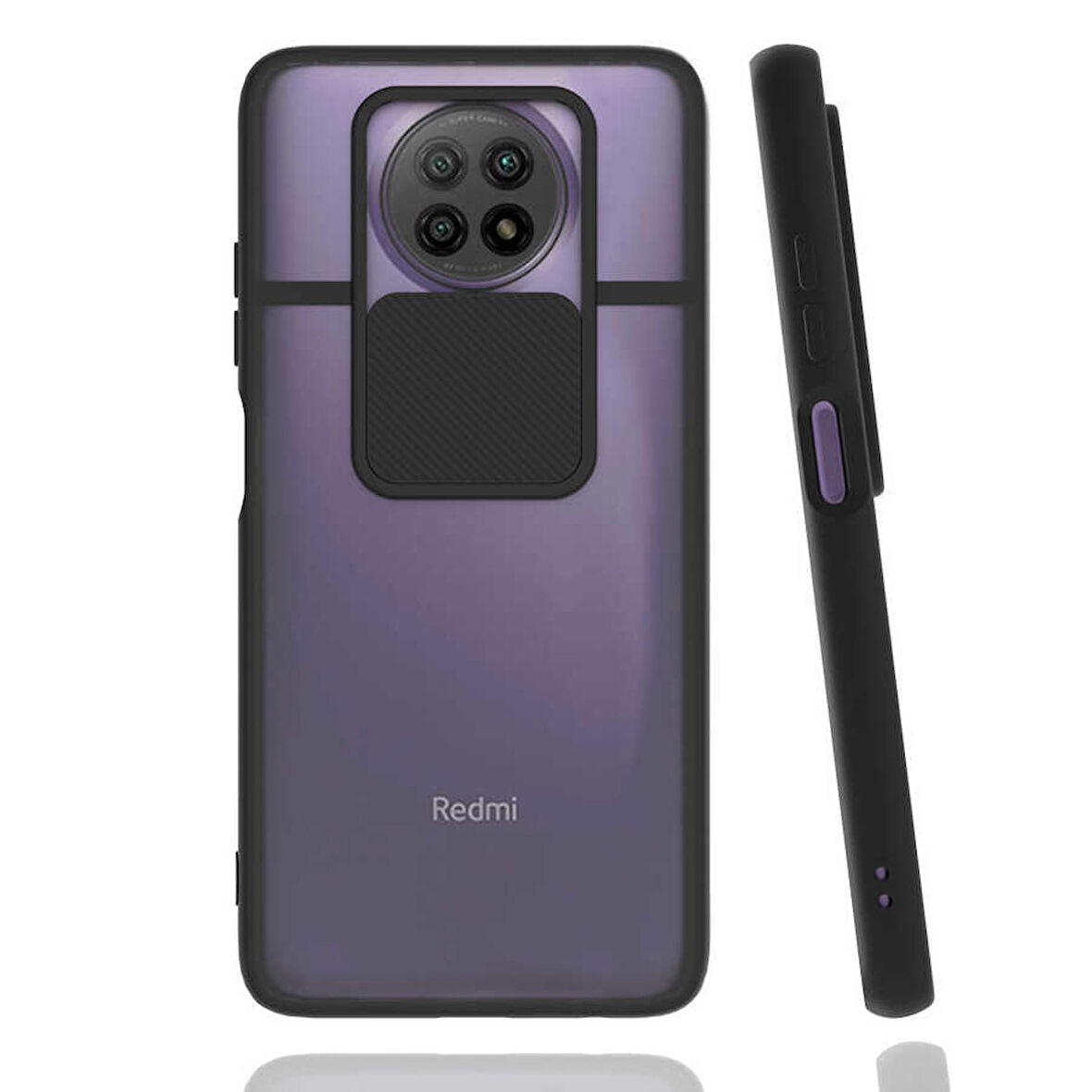 Xiaomi Redmi Note 9 5G Uyumlu Kılıf Lensi Kapak Siyah