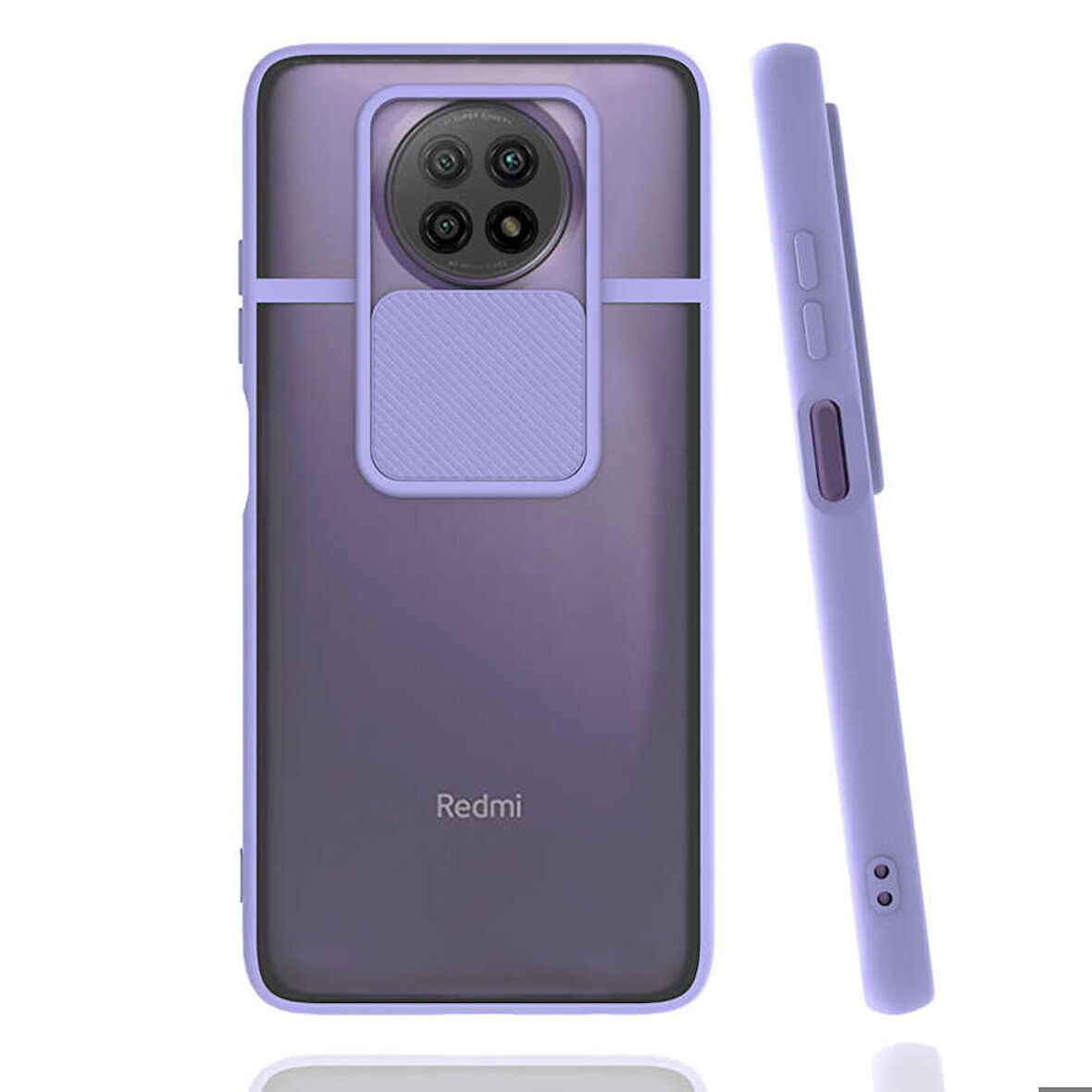 Xiaomi Redmi Note 9 5G Uyumlu Kılıf Lensi Kapak Lila