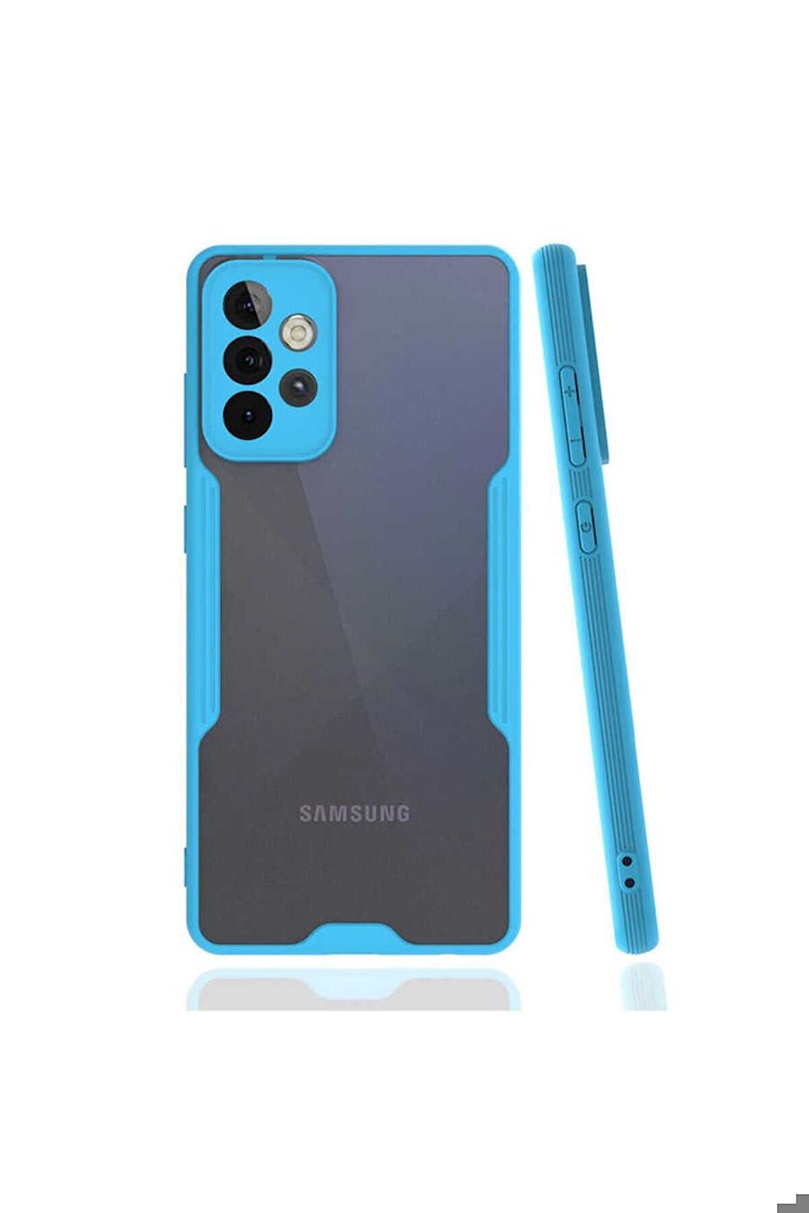 Samsung Galaxy A72 Uyumlu Kılıf Parfe Kapak Mavi