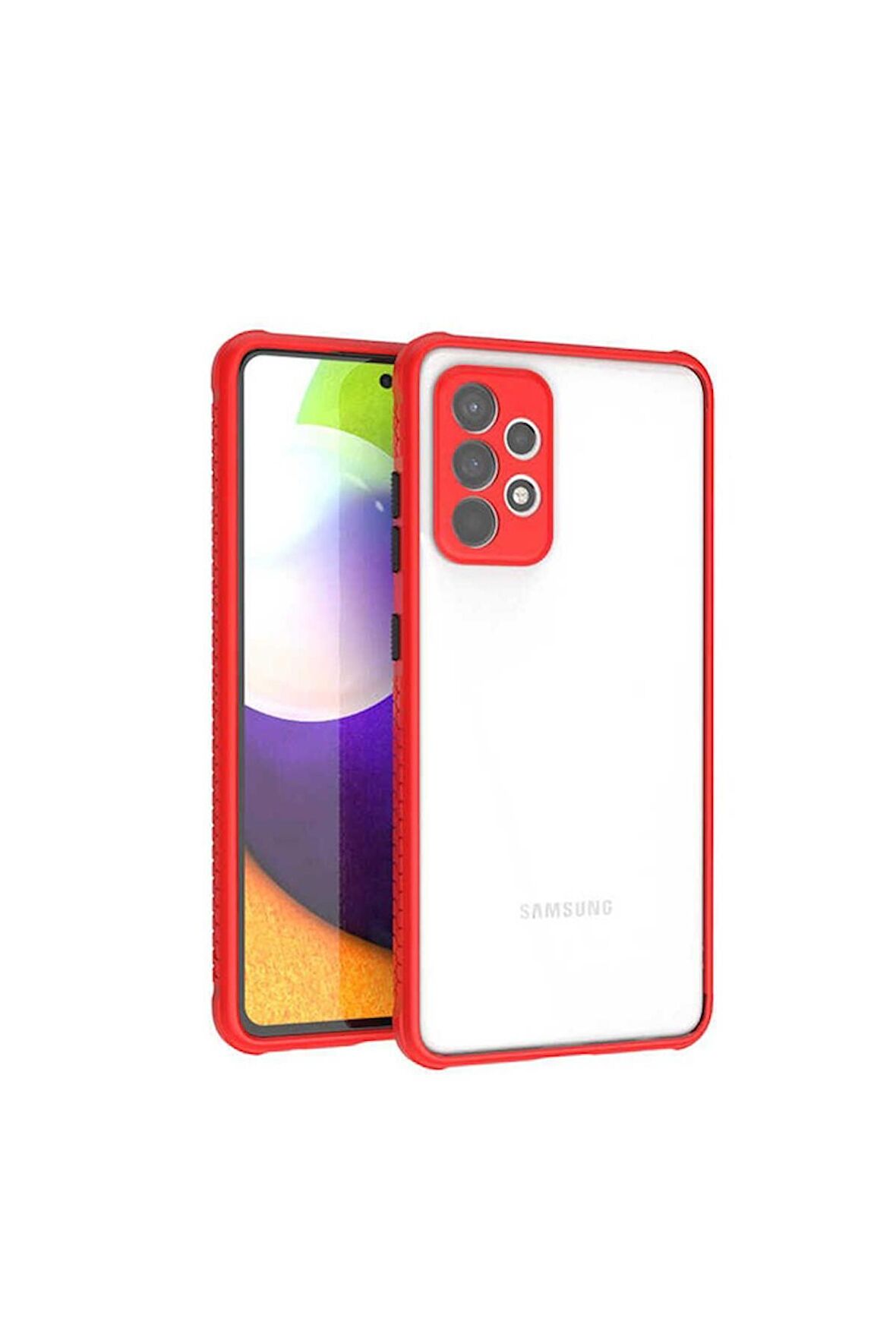 Samsung Galaxy A52 Uyumlu Kılıf Kaff Kapak Kırmızı