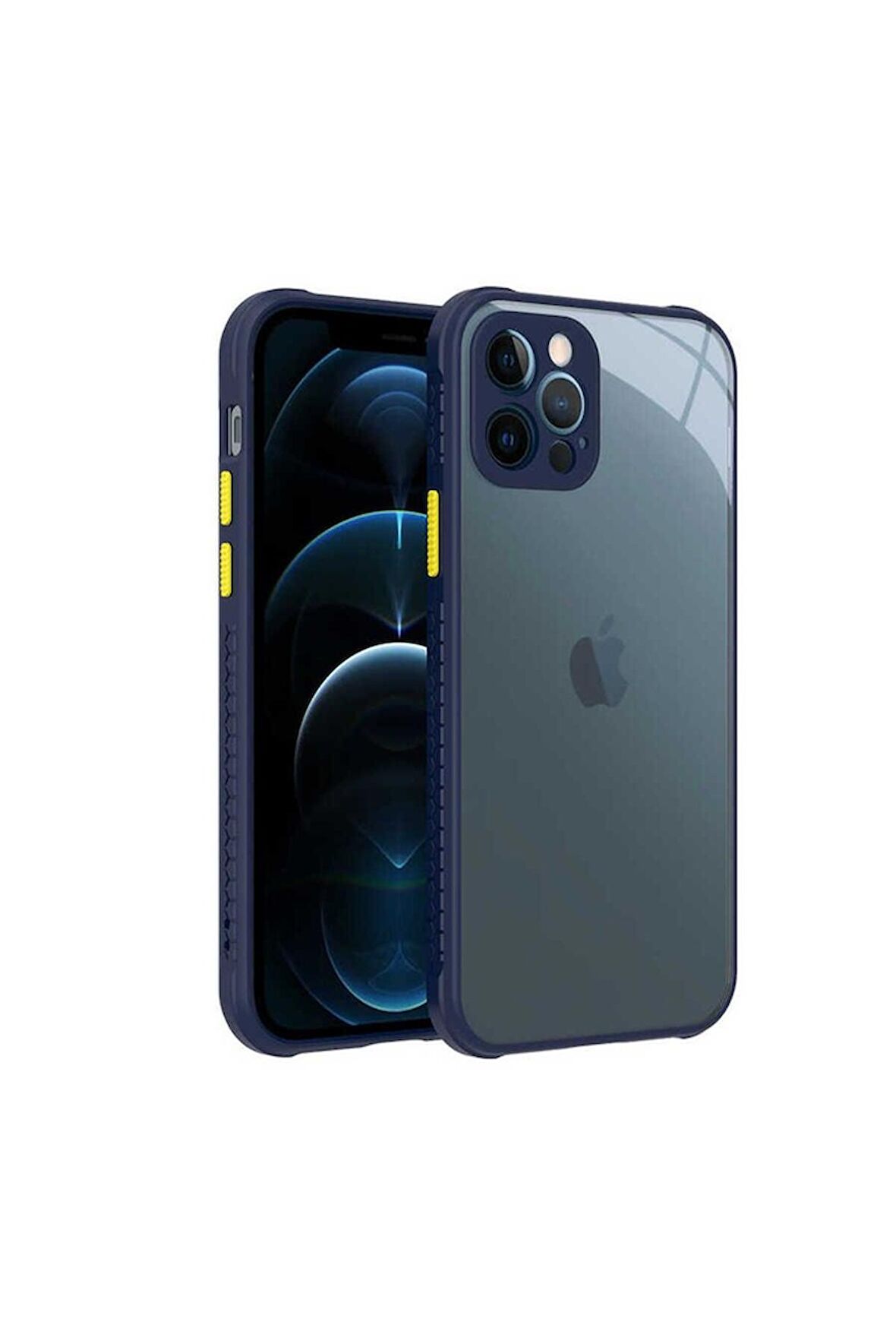 Apple iPhone 12 Pro Uyumlu Kılıf Kaff Kapak Lacivert