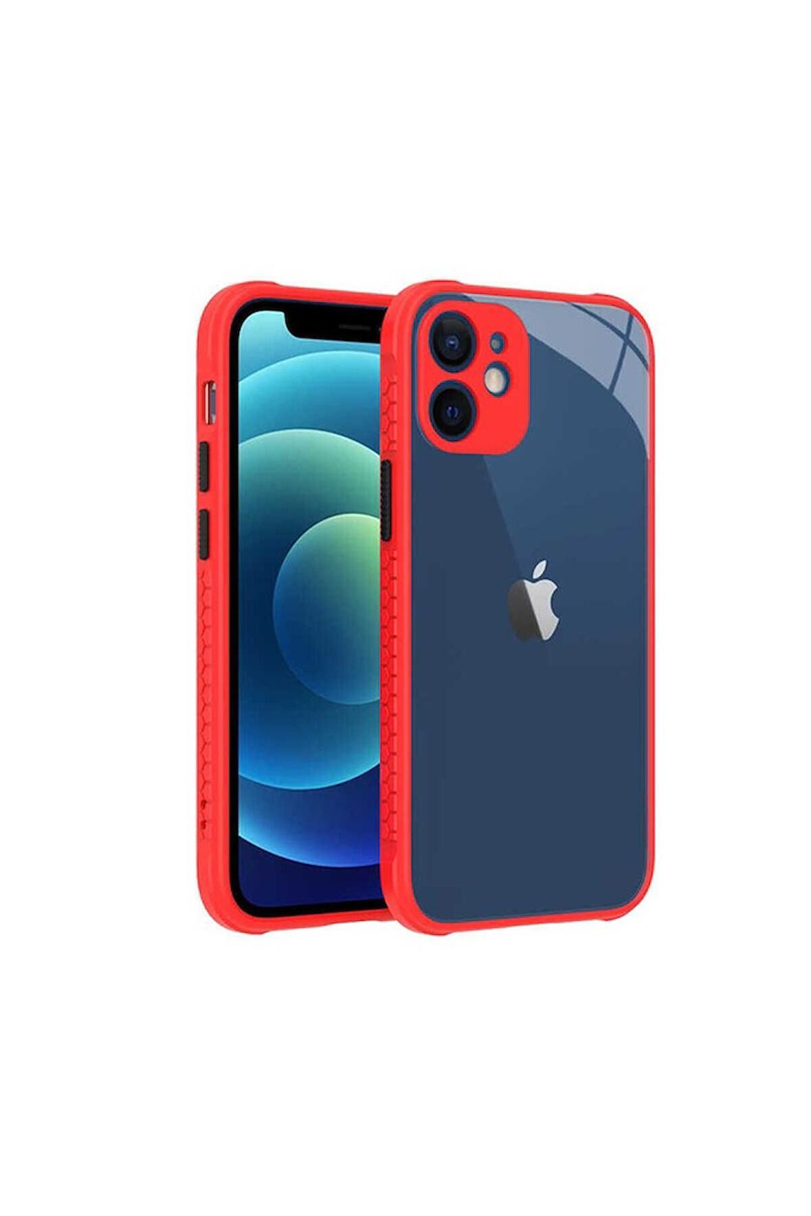 Apple iPhone 12 Mini Uyumlu Kılıf Kaff Kapak Kırmızı