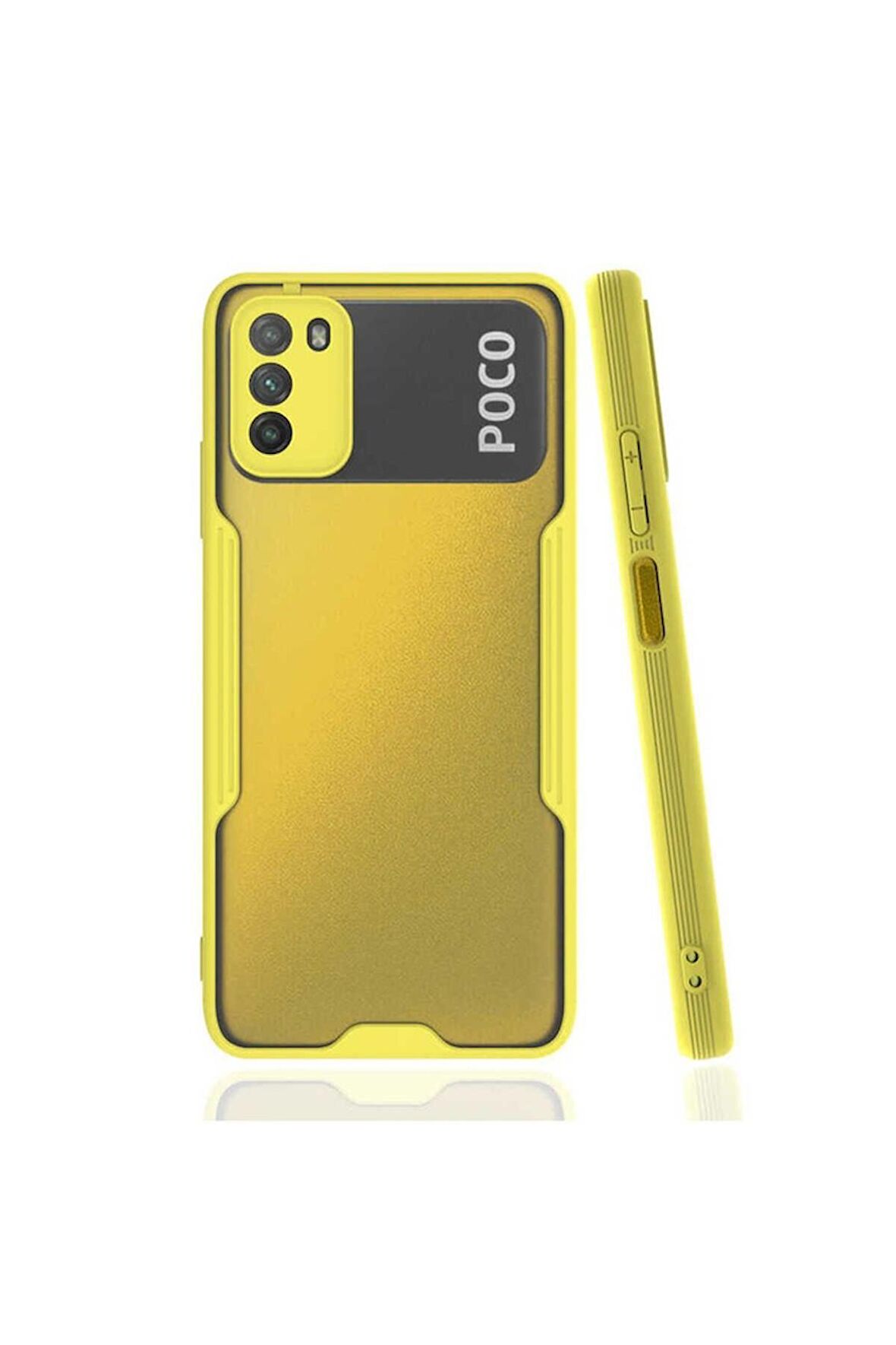 Xiaomi Poco M3 Uyumlu Kılıf Parfe Kapak Sarı