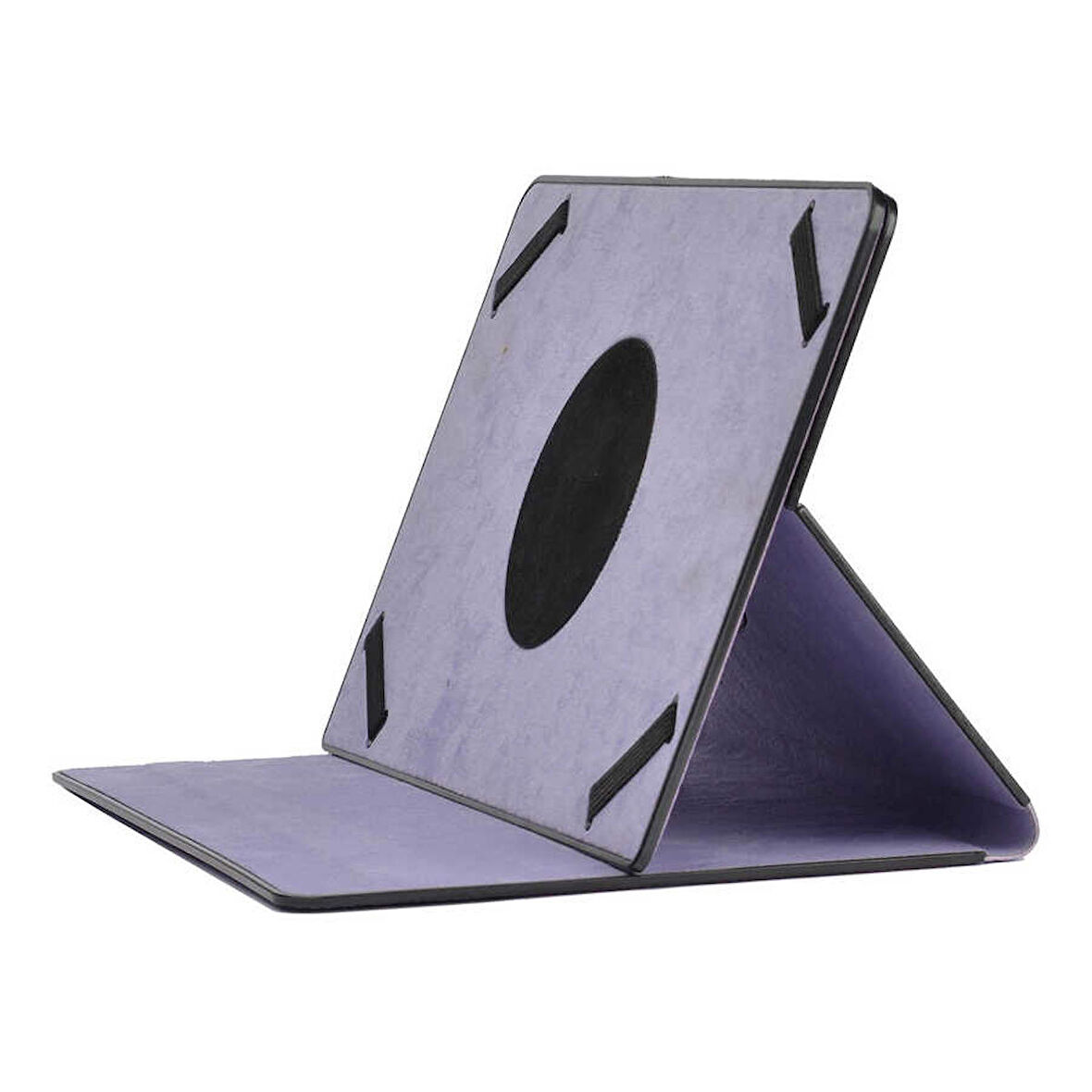 Unik Universal 11 İnç Uyumlu Tablet Kılıfı Dönebilen Standlı PU Suni Deri Kılıf Mor