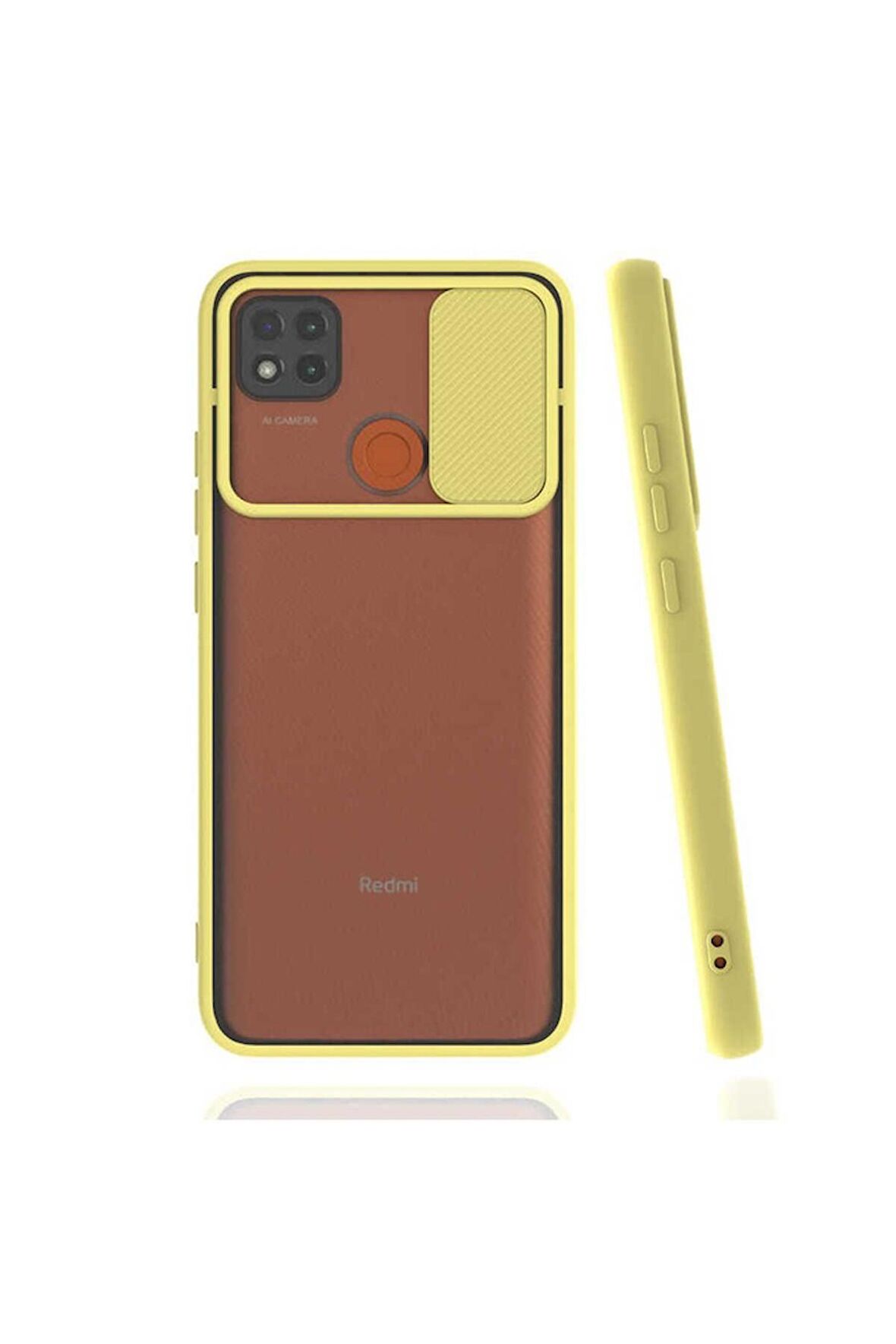 Xiaomi Redmi 9C Uyumlu Kılıf Lensi Kapak Sarı