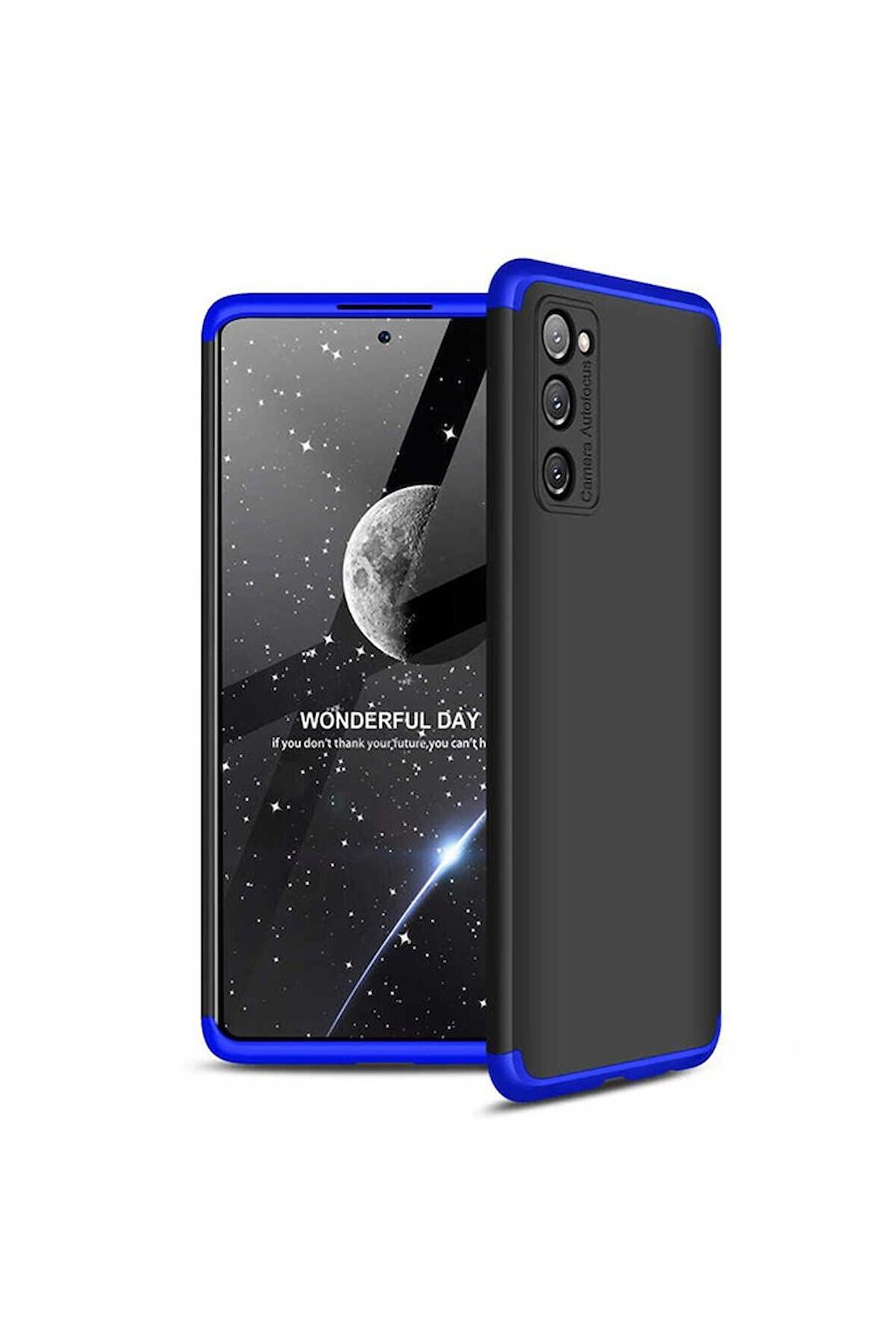 Samsung Galaxy S20 FE Uyumlu Kılıf Ays Kapak Siyah-Mavi