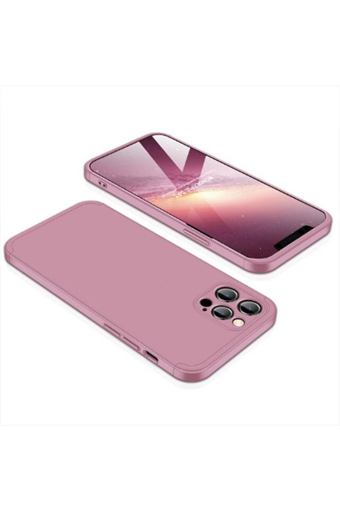 Apple iPhone 12 Pro Max Uyumlu Kılıf Ays Kapak Rose Gold