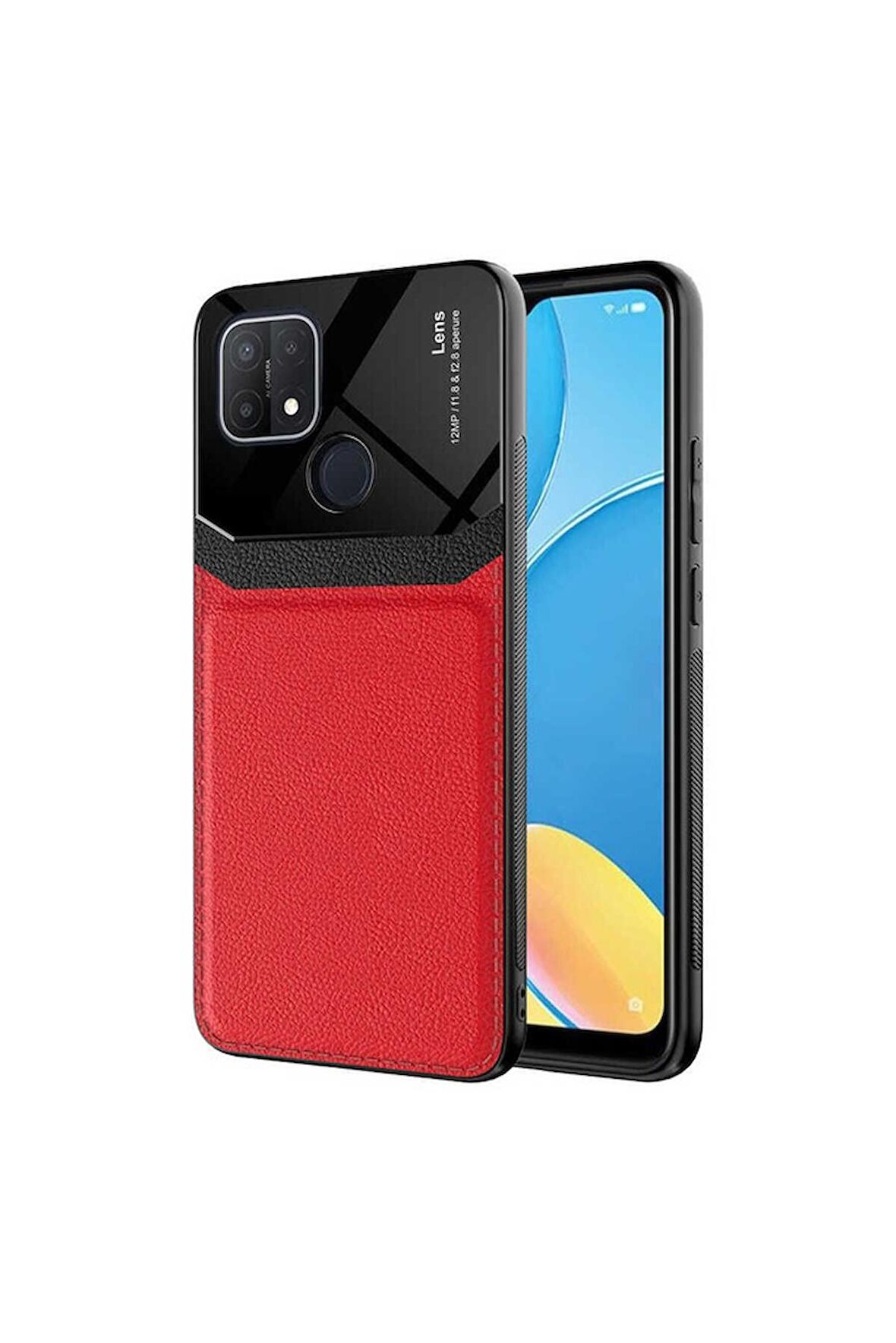 Oppo A15S Uyumlu Kılıf Emiks Kapak Kırmızı