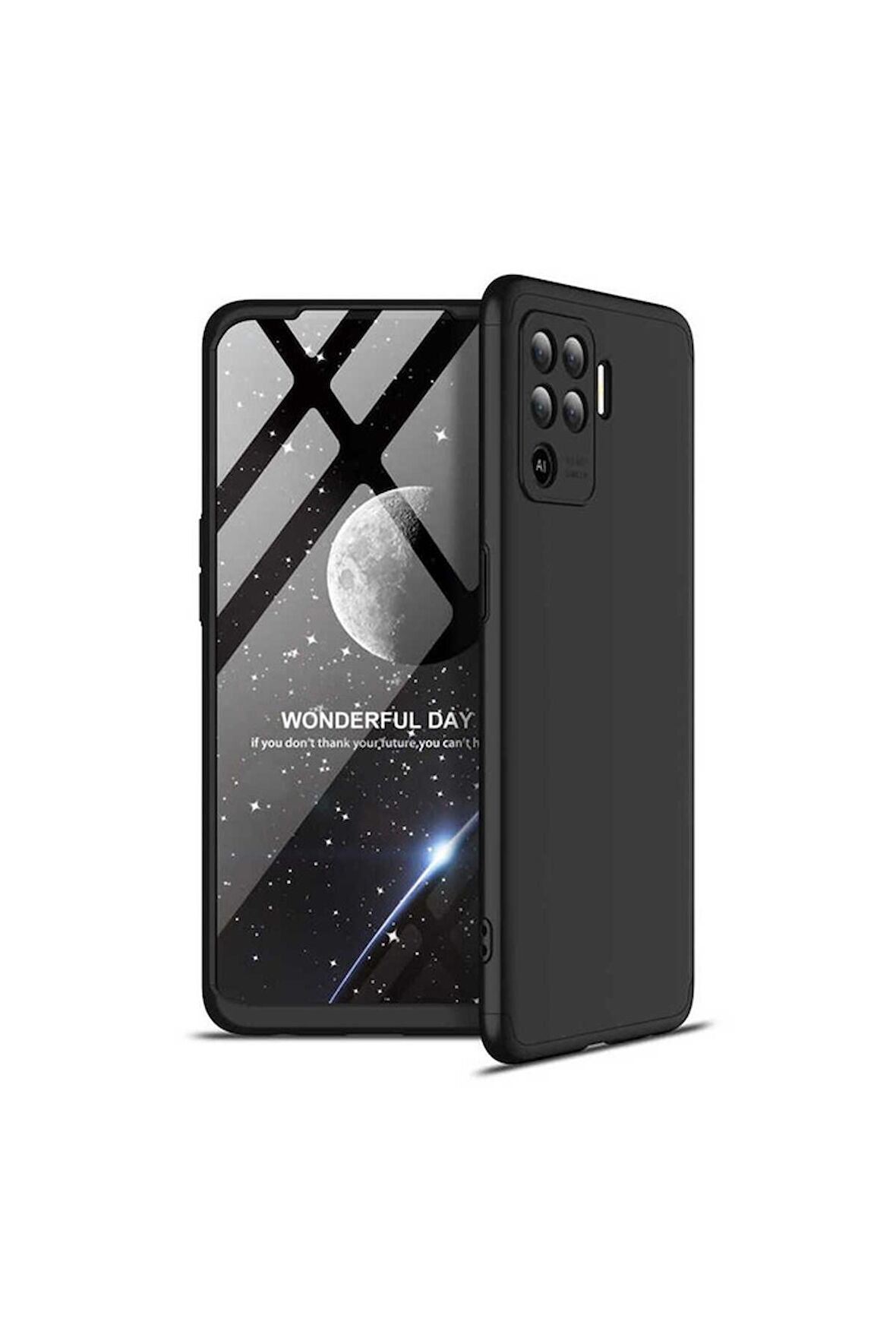 Oppo Reno 5 Lite Uyumlu Kılıf Ays Kapak Siyah
