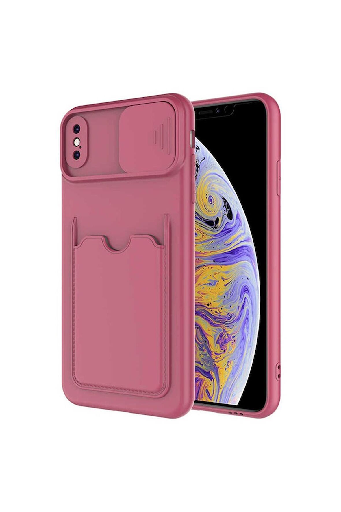 Apple iPhone XS Max Uyumlu Kılıf Kartix Kapak Koyu Mor