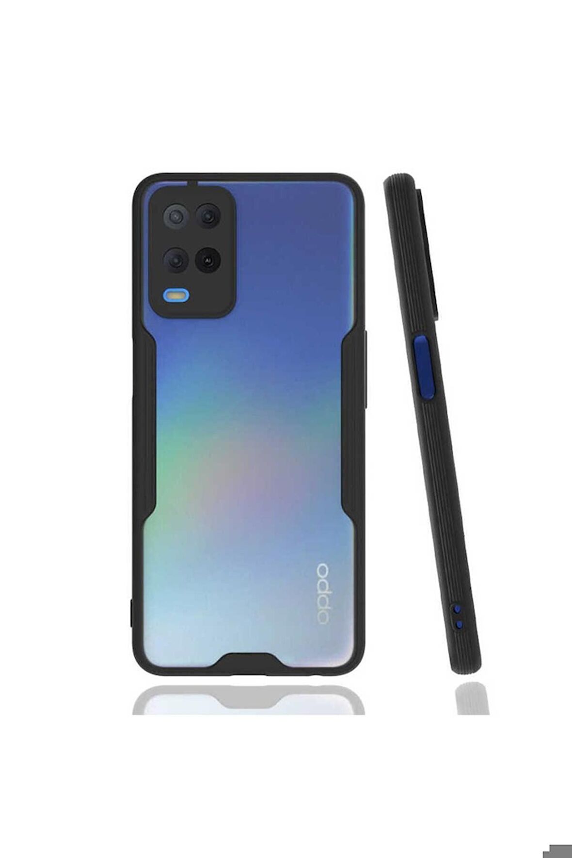 Oppo A54 4G Uyumlu Kılıf Parfe Kapak Siyah