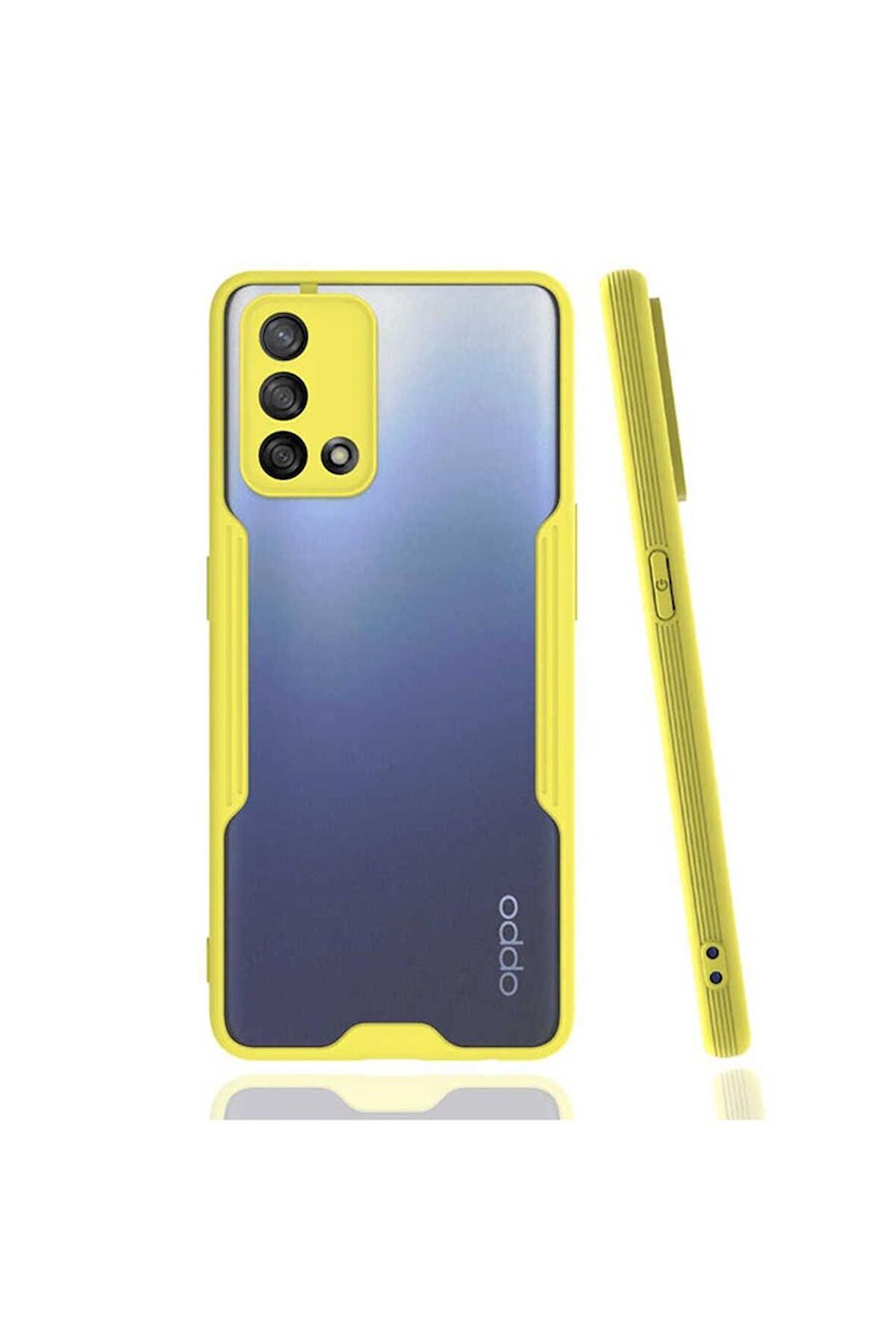 Oppo A74 4G Uyumlu Kılıf Parfe Kapak Sarı