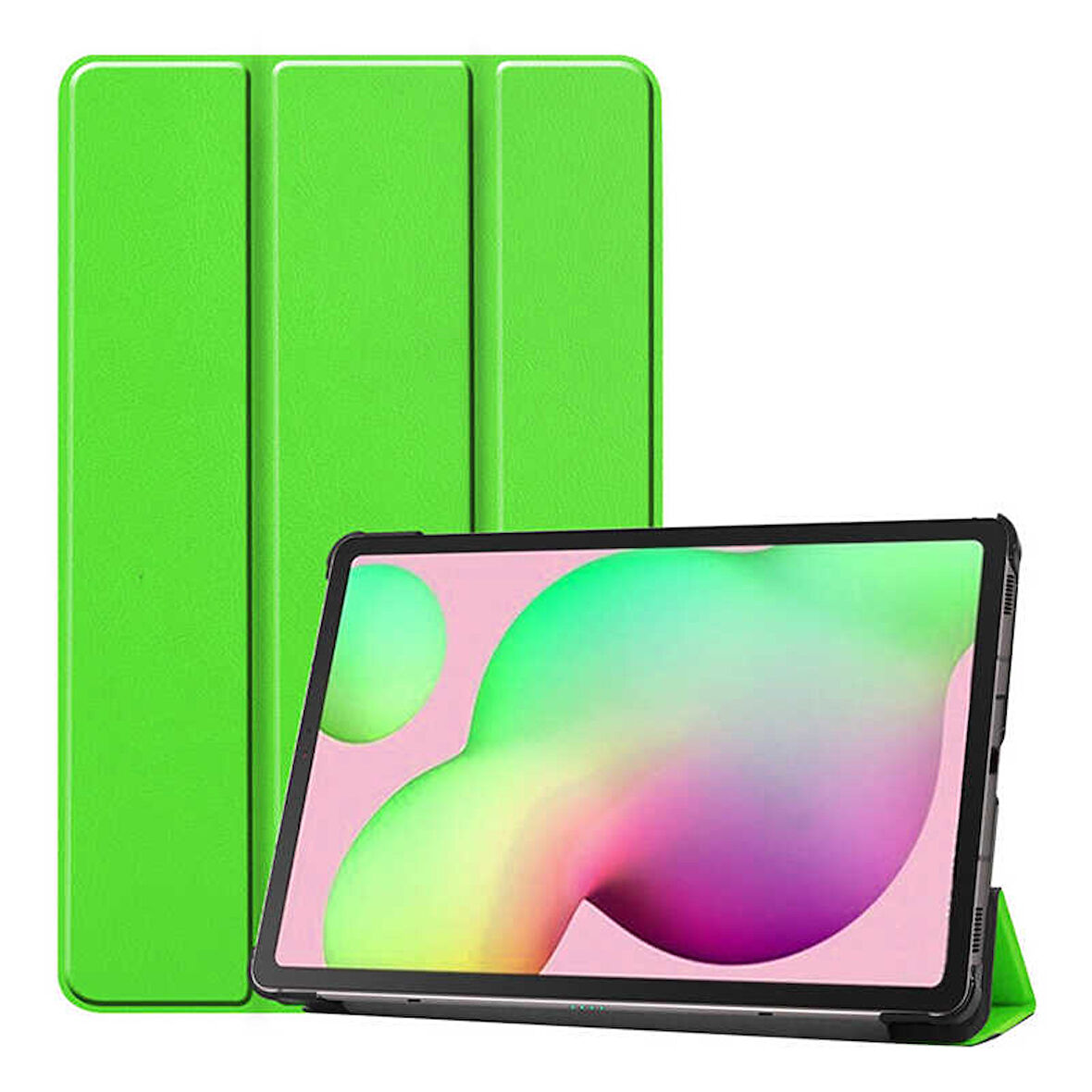 Samsung Galaxy Tab A T580 10.1 Uyumlu Tablet Kılıfı Smart Cover Standlı Kılıf Yeşil