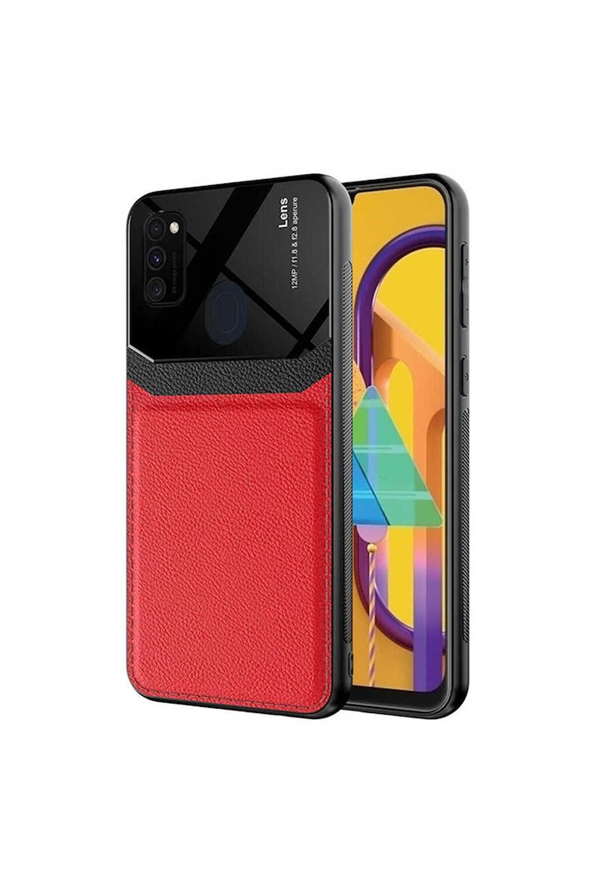 Samsung Galaxy M21 Uyumlu Kılıf Emiks Kapak Kırmızı