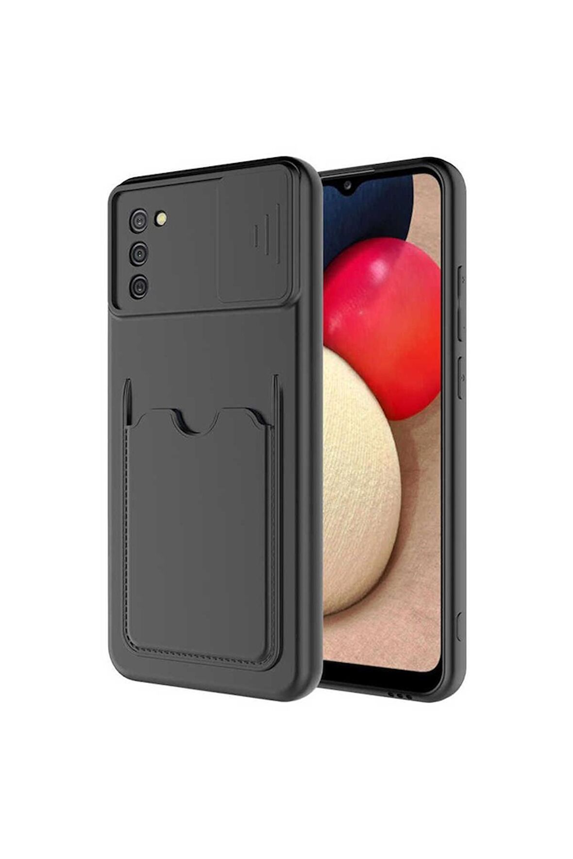 Samsung Galaxy A02S Uyumlu Kılıf Kartix Kapak Siyah