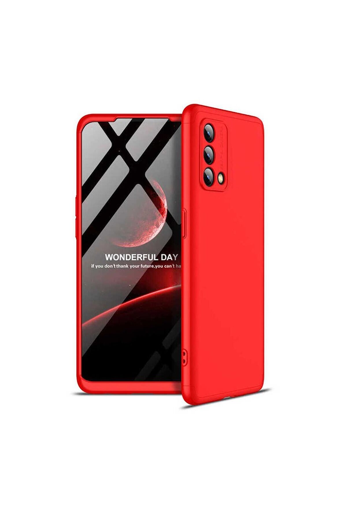 Oppo A74 4G Uyumlu Kılıf Ays Kapak Kırmızı