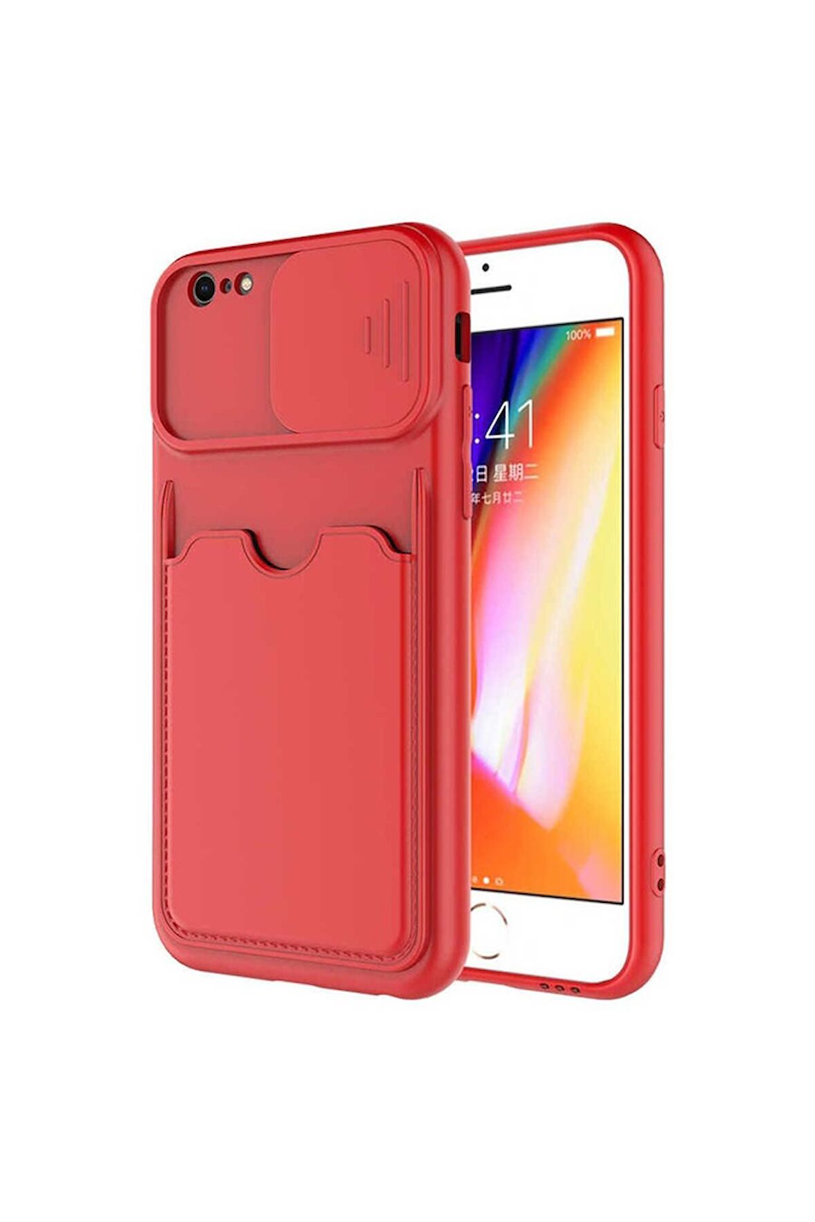Apple iPhone 6 Uyumlu Kılıf Kartix Kapak Kırmızı