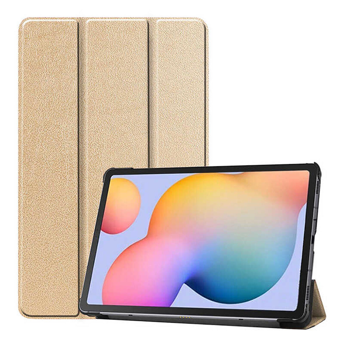 Samsung Galaxy Tab S7 FE Lite T737/ T736/ T733/ T730 Uyumlu Tablet Kılıf Smart Cover Kılıf Gold