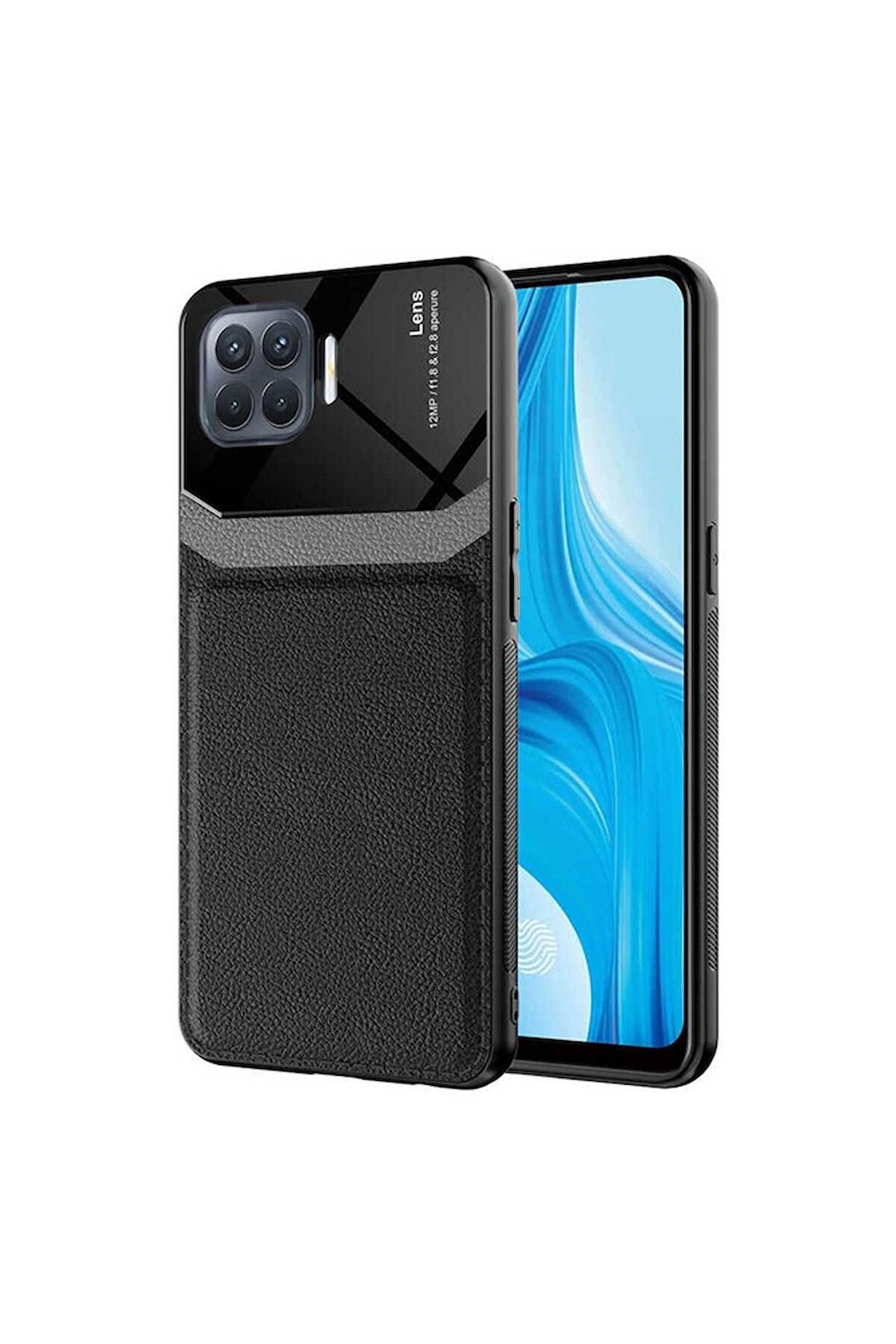 Oppo Reno 4 Lite Uyumlu Kılıf Emiks Kapak Siyah
