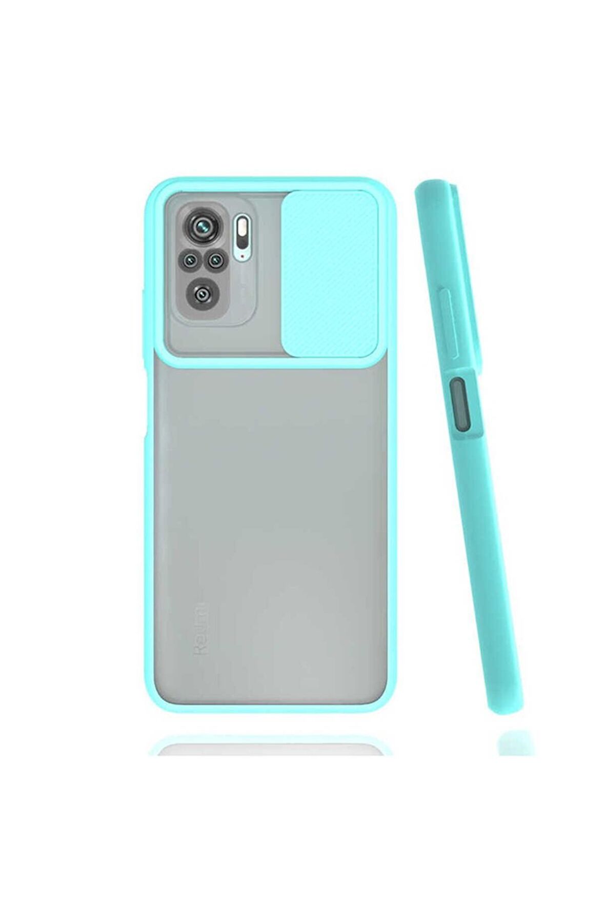 Xiaomi Redmi Note 10 Uyumlu Kılıf Lensi Kapak Turkuaz