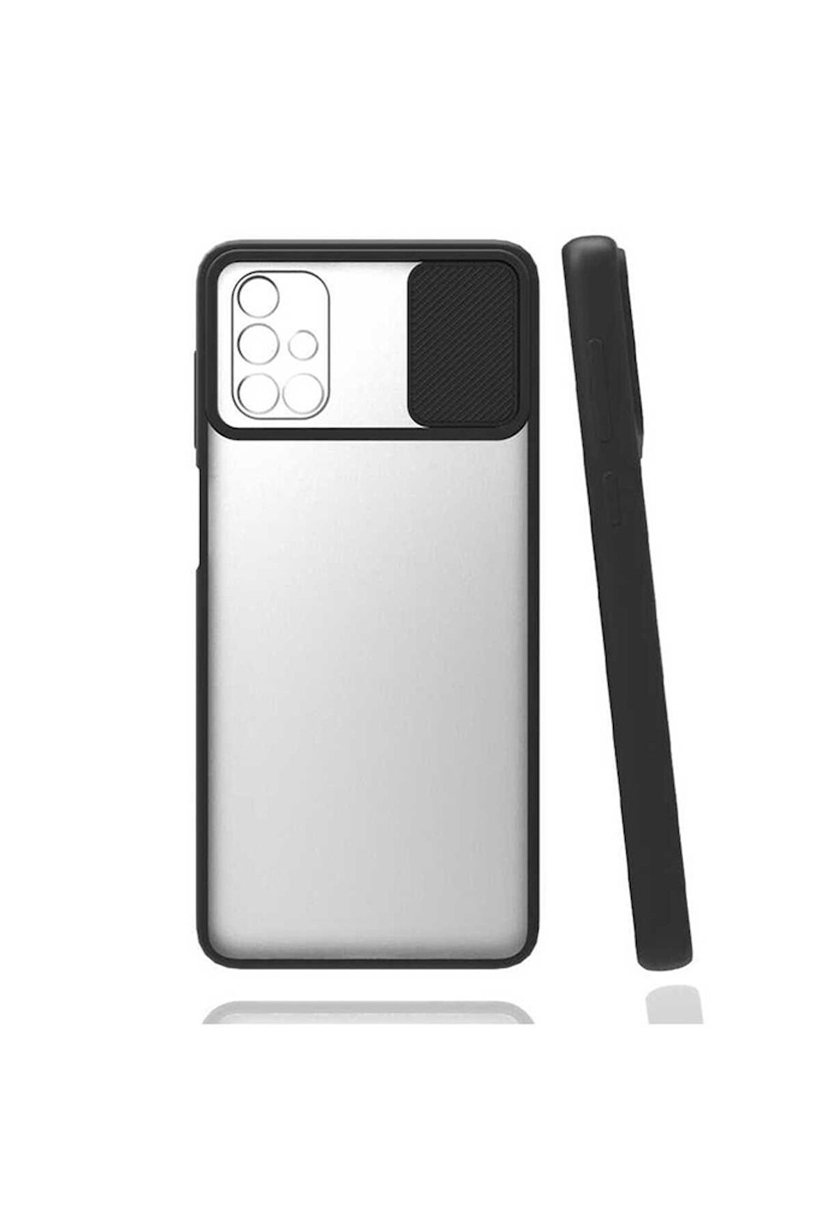 Samsung Galaxy A71 Uyumlu Kılıf Lensi Kapak Siyah