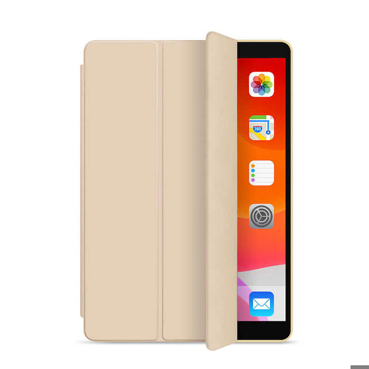 Apple iPad 10.2 2021 (9.Nesil) Uyumlu Tablet Kılıfı Orjinal Katlanabilir Kılıf Gold