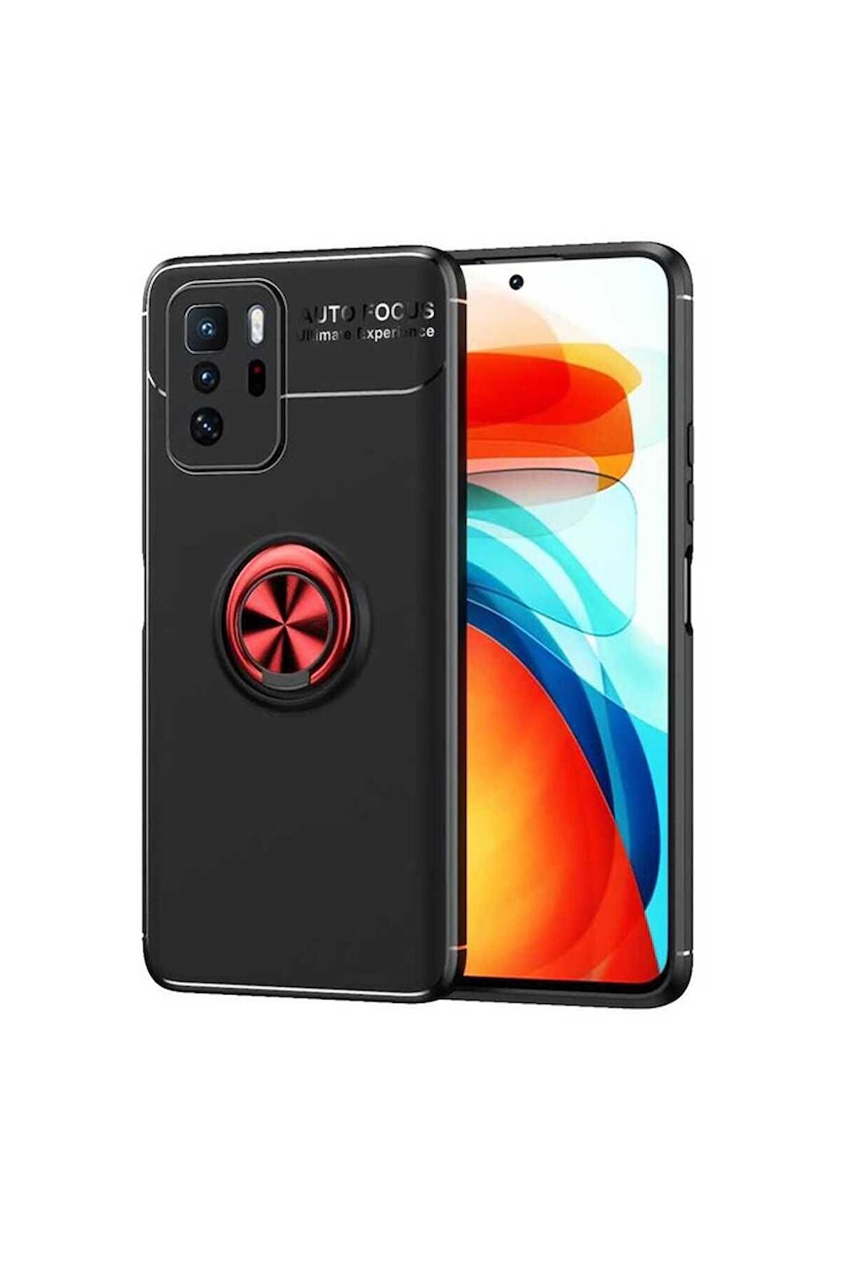Xiaomi Poco X3 GT Uyumlu Kılıf Ravel Silikon Kapak Siyah-Kırmızı