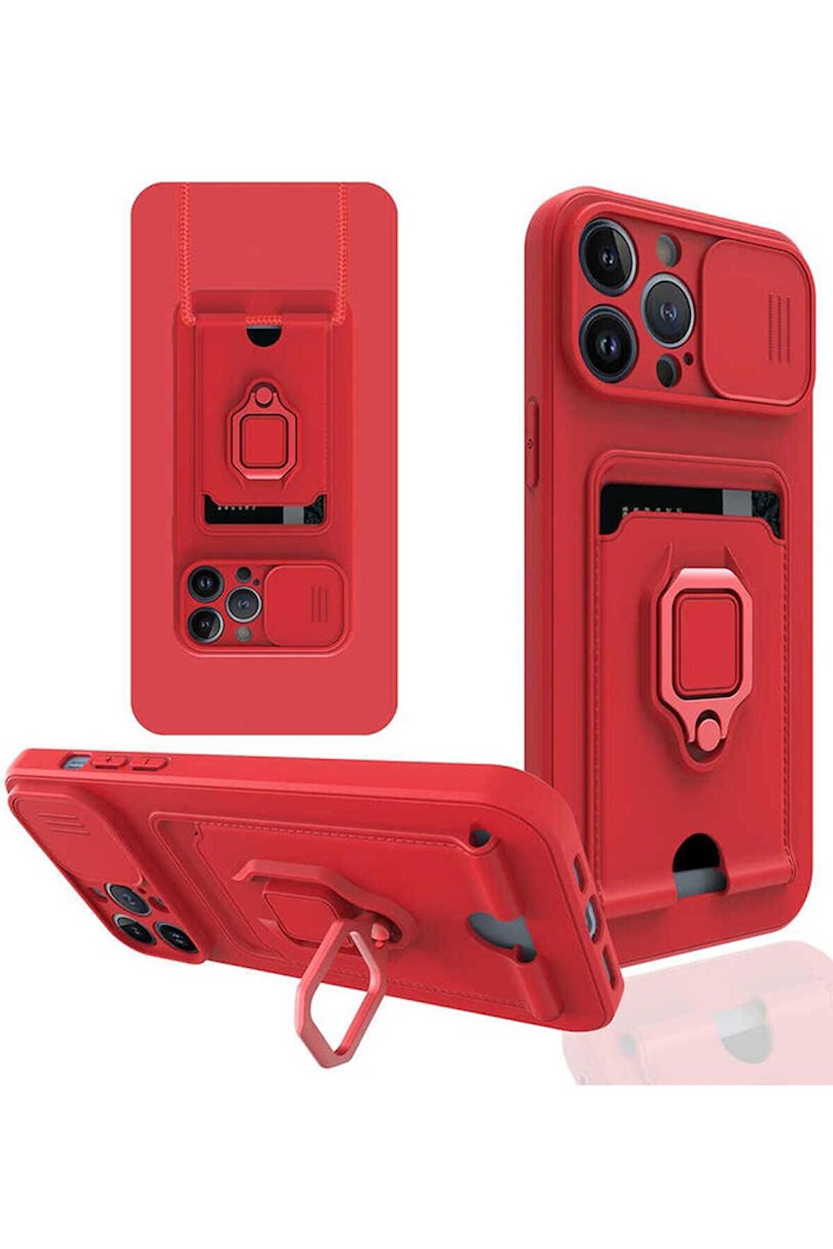 Apple iPhone 13 Pro Max Uyumlu Kılıf Pelit Kapak Kırmızı
