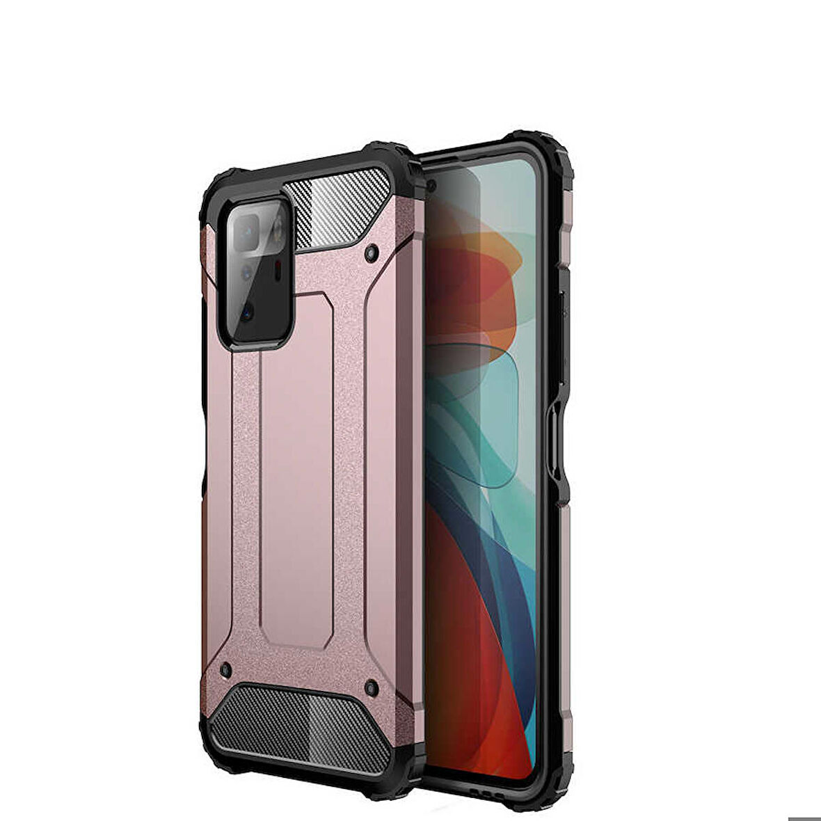 Xiaomi Poco X3 GT Uyumlu Kılıf Crash Silikon Kapak Rose Gold