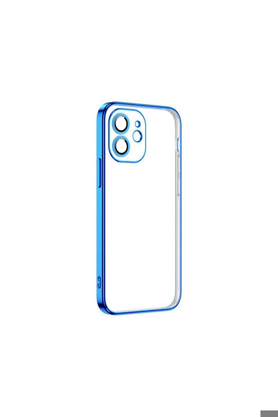 Apple iPhone 12 Uyumlu Kılıf Krep Kapak Mavi