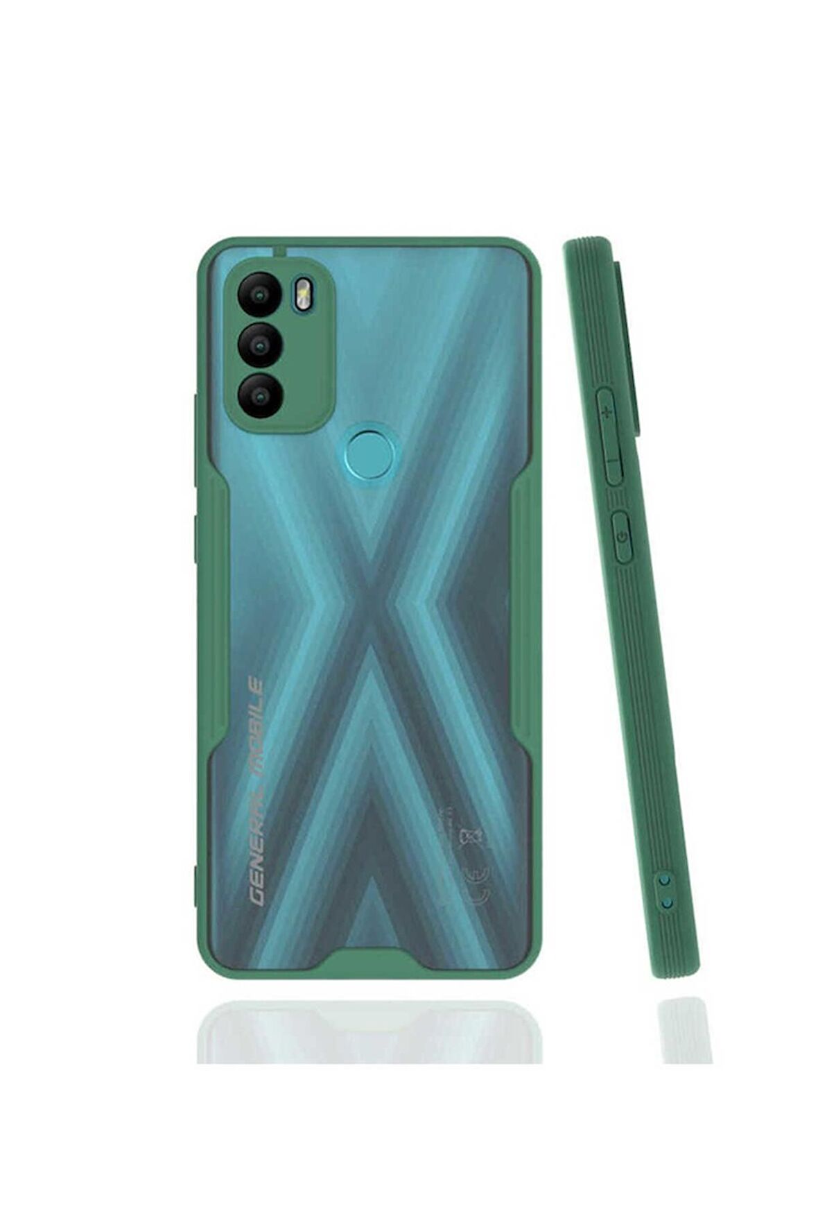 General Mobile 21 Plus Uyumlu Kılıf Parfe Kapak Koyu Yeşil
